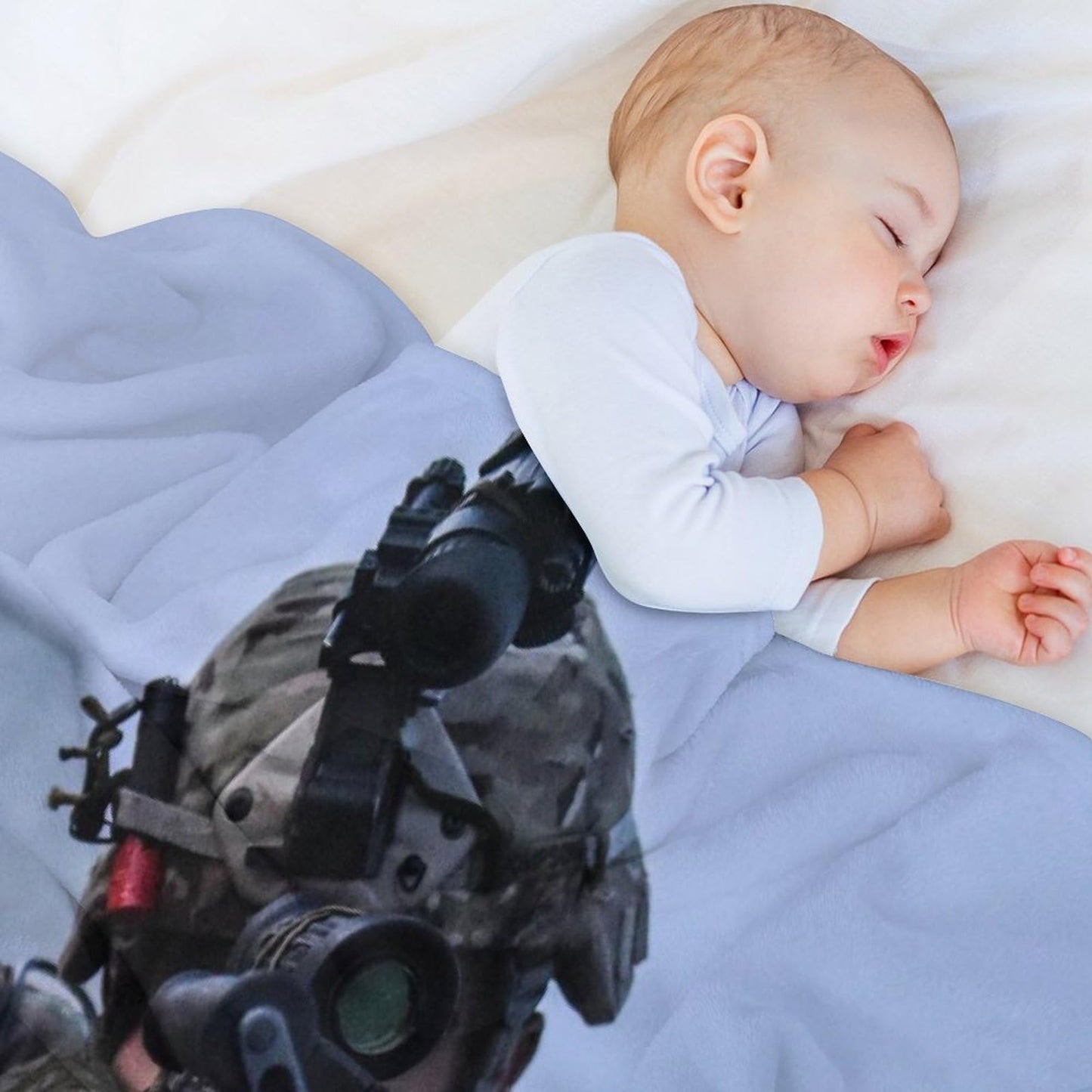 Military Art Flannel Blankets Featuring Fully Armed Special Forces Soldiers(3) Flannel Blanket Wool Soft Blanket Lightweight Plush Suitable for Sofa, Bed, Comfortable Sofa 30x40in（75x100cm）