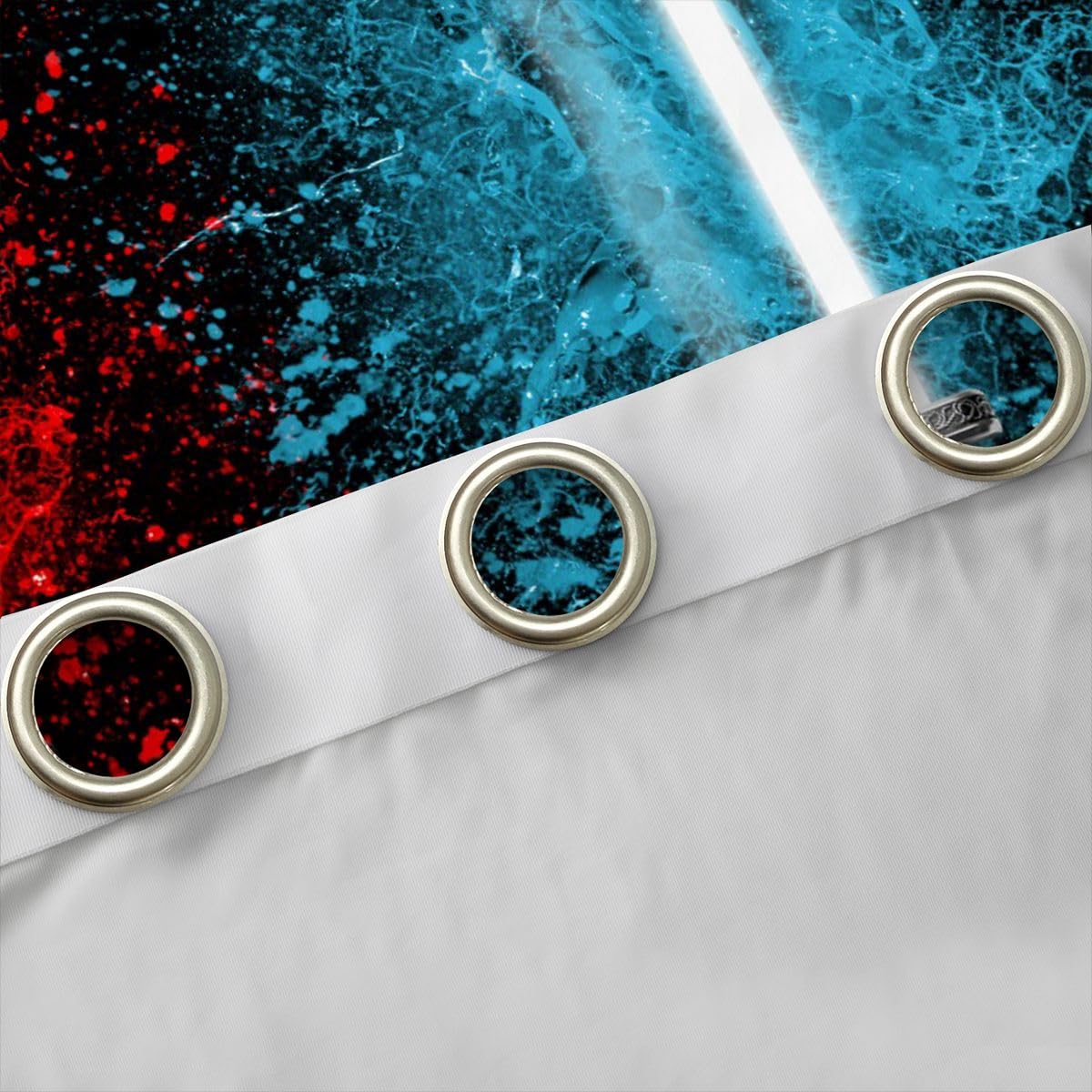 Feelyou Lightsaber Curtains Red Blue Tie Dye Curtains for Bedroom Living Room for Kids Boys Teens Future Technology Windows Drapes Soft Durable Washable Room Decoration,42 X 63 Inch,2 Panels