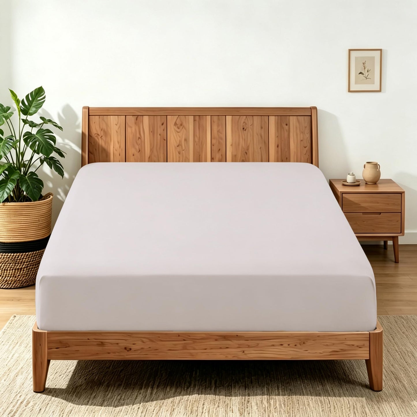 2 Pack Queen Fitted Sheets Only, 100% Egyptian Cotton, Super Soft 600 Thread Count Sateen, 16" Deep Pocket Bottom Sheets, Breathable Hotel Quality, Durable All-Around Elastic, Light Beige