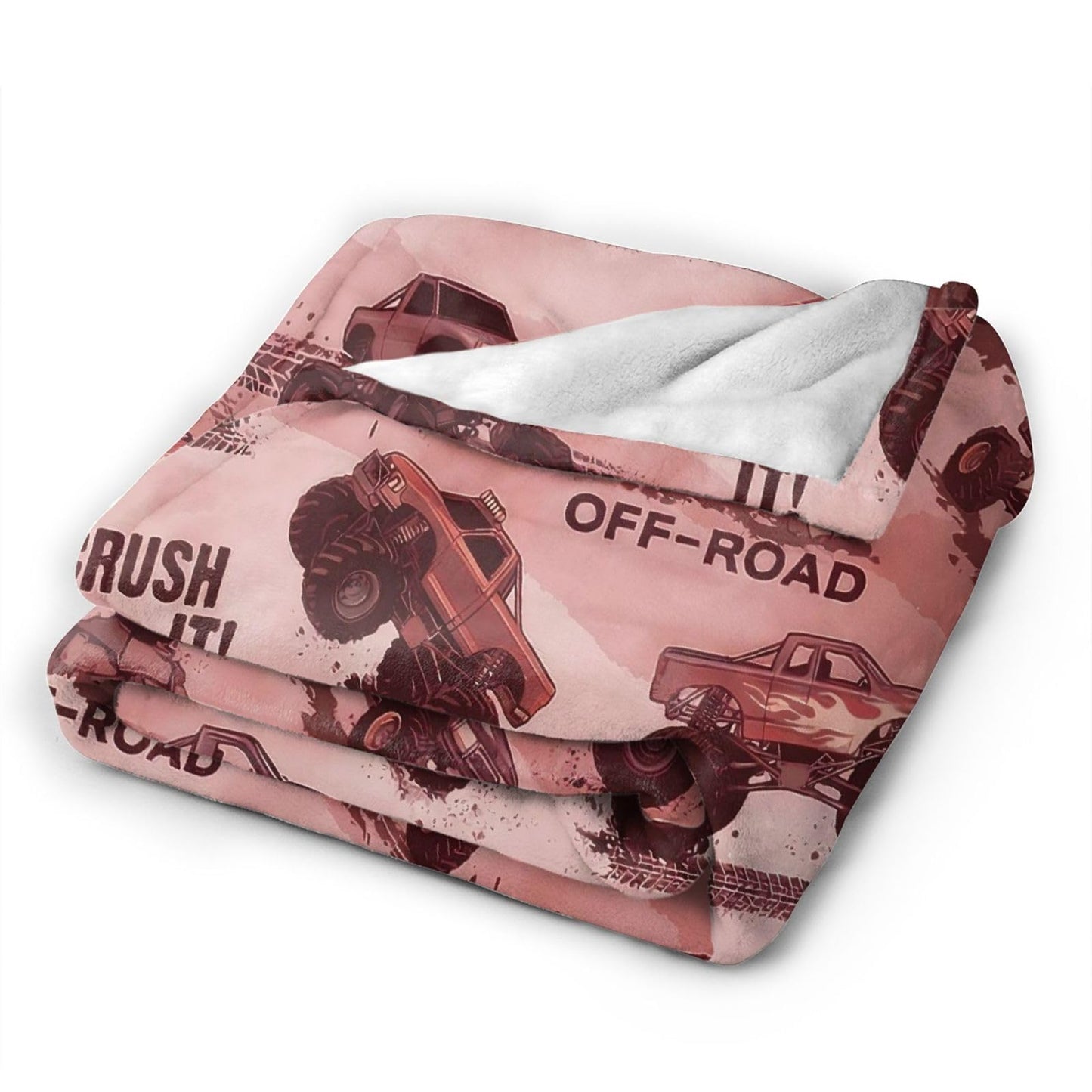 Perinsto Monster Trucks Throw Blanket Ultra Soft Warm All Season Truck Car Lover Gifts Decorative Fleece Blankets for Bed Chair Car Sofa Couch Bedroom 50"X40"