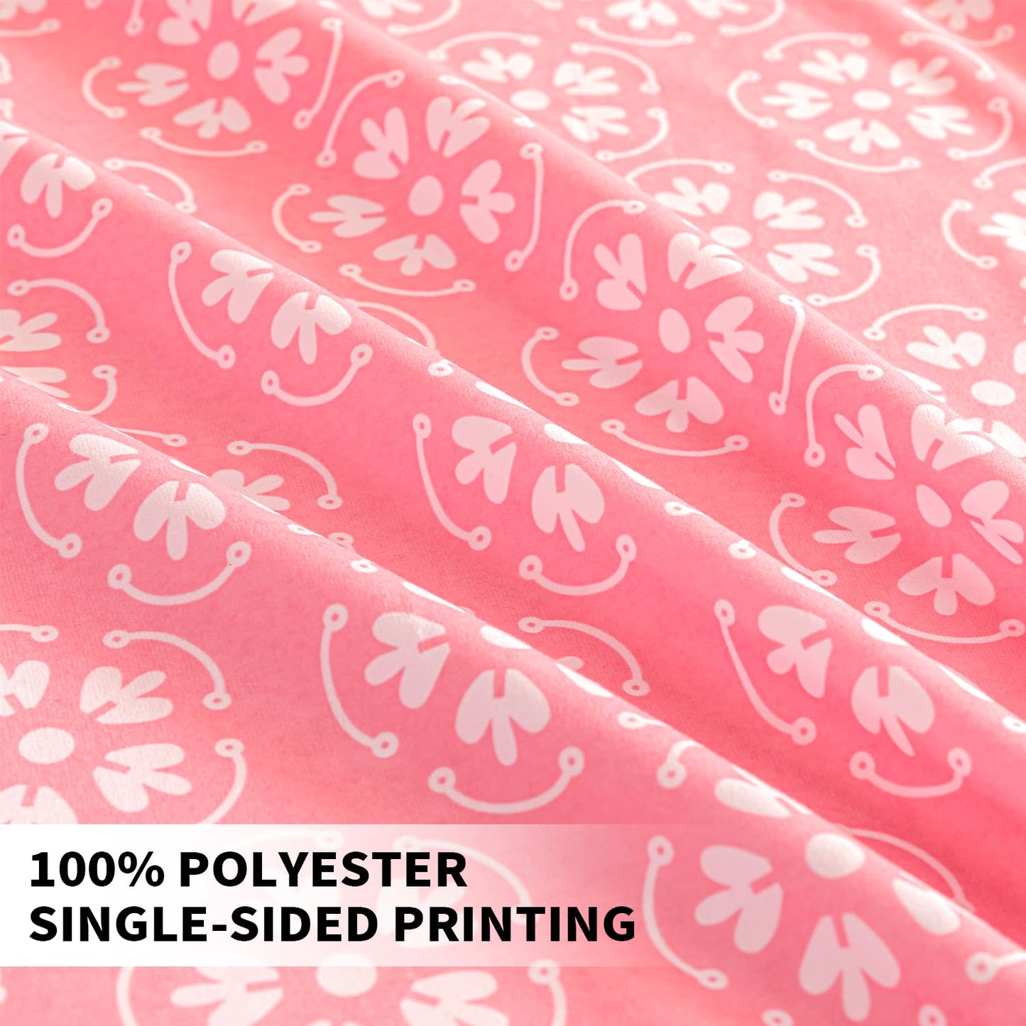 Marquess Microfiber Flannel Sheet Set - Ultra Soft Printed Bedding Collection, 16 Inches Deep Pocket, Flannel Bed Set Includes 1 Flat Sheet, 1 Fitted Sheet & 2 Pillowcases (Queen, Pink Blossom)