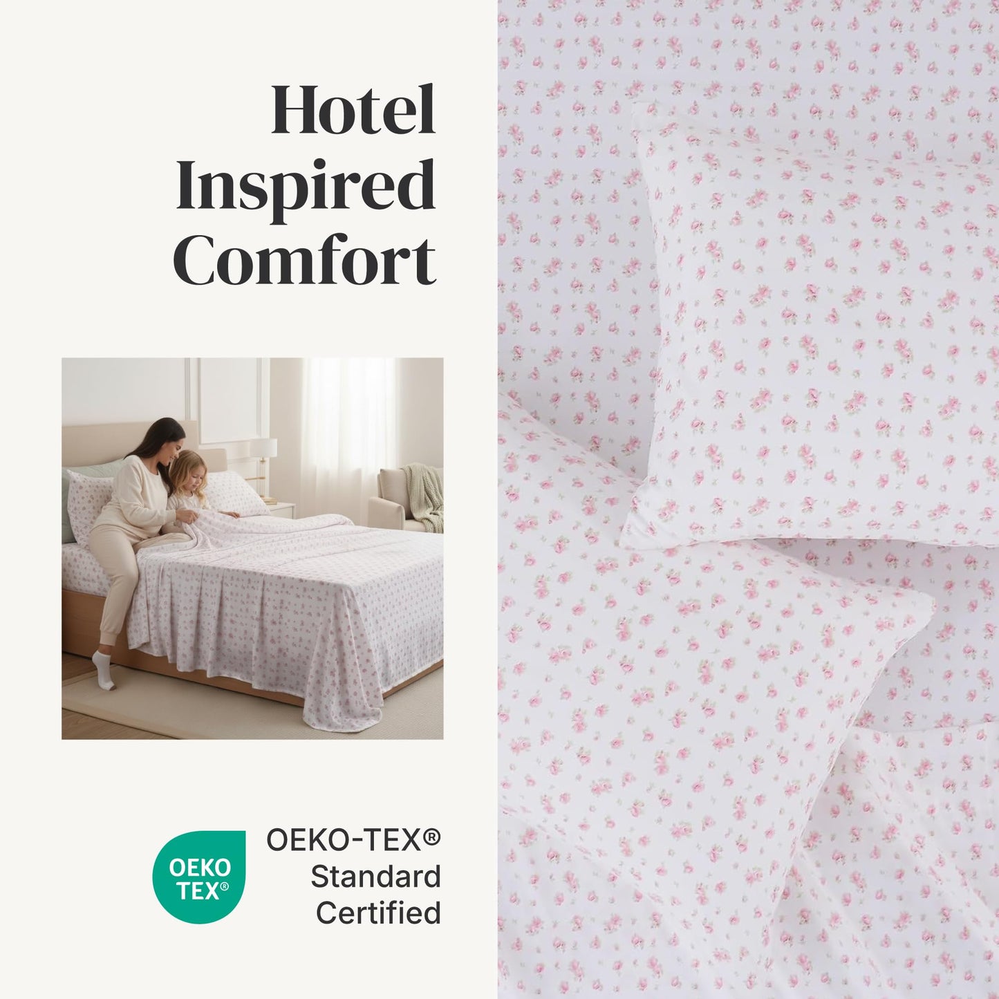 Modern Threads Silky Soft Microfiber and Wrinkle Free Sheets - Luxurious Microfiber Bed Sheets Includes Flat Sheet, Fitted Sheet with Deep Pockets, & Pillowcases Ivory, Full