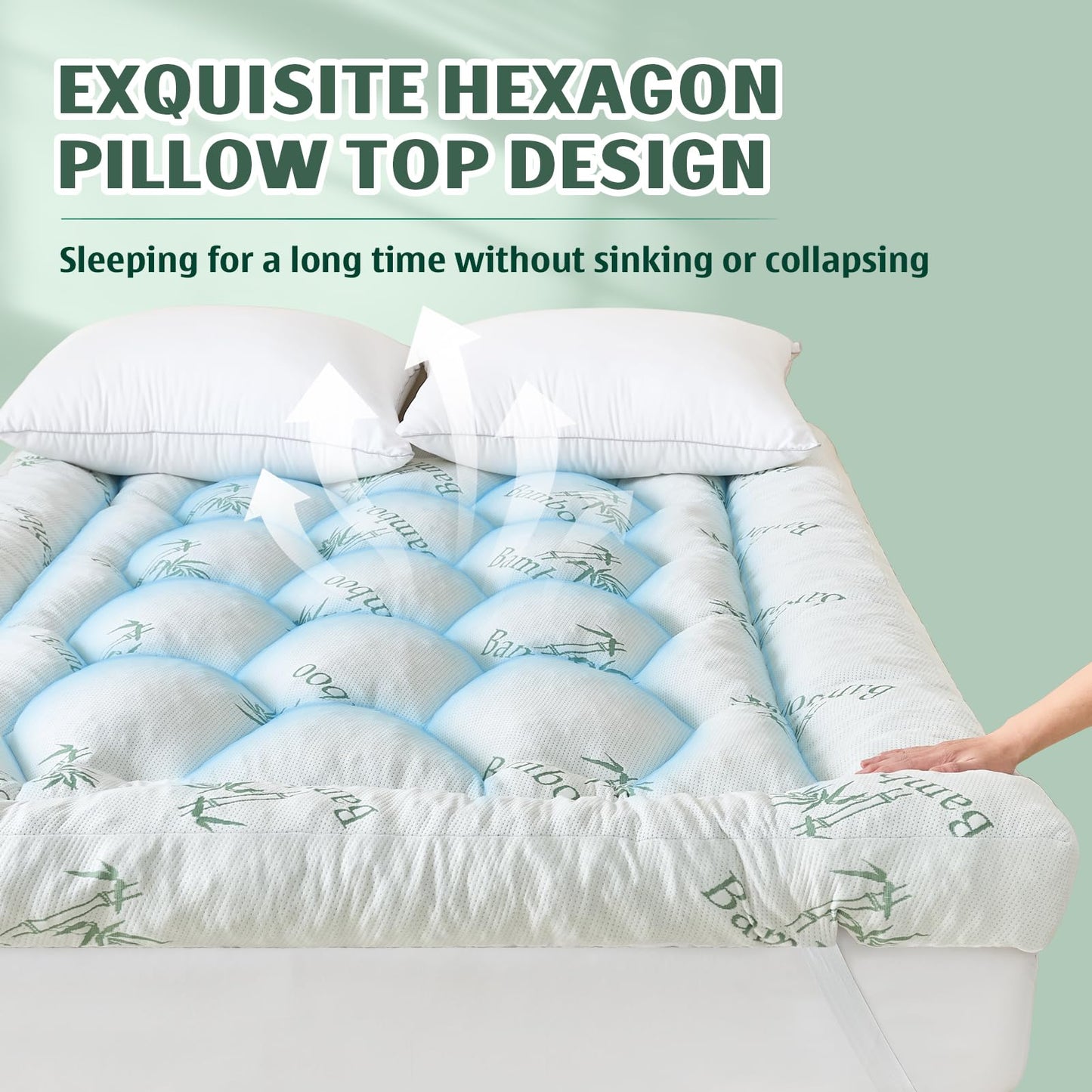 5 Inch Memory Foam Mattress Topper King Size, Breathable Viscose Made from Bamboo Pillow Top Mattress Pad Cover, Ultra Soft Bed Topper with 2000 GSM Foam Filling for Pain Relief, White,78x80x5 in