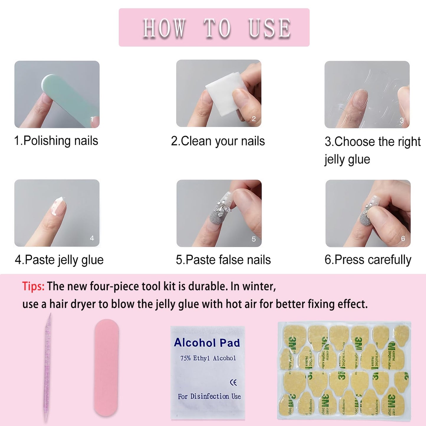 Silver Glitter Press on Nails Short Square Fake Nails Blasting Designs False Nails Shiny Full Cover Glossy Reusable Acrylic Stick on Nails for Women Girls Light Luxury Manicure Decoration 24Pcs