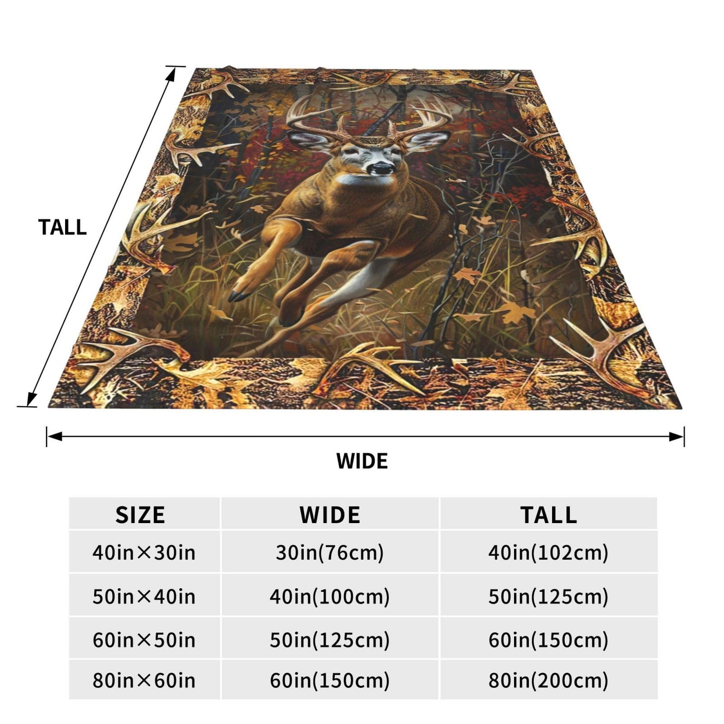 Deer Blanket Country elk Decor Throw Blanket Gifts for Girls Boys Deer Lover Winter Couch Bedding Super Warm Soft Plush Lightweight Fleece Flannel Bed Blanket for Kids Adults Men Women 50"X40"