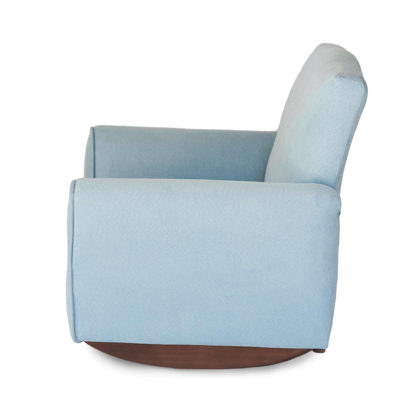 Toddler Personalized Armchair, Kids Upholstered Rocking Chair with Personalization, Toddler Chair with Personalized Name, Comfy Child Armchair, (Light Blue Suede, Rockers)