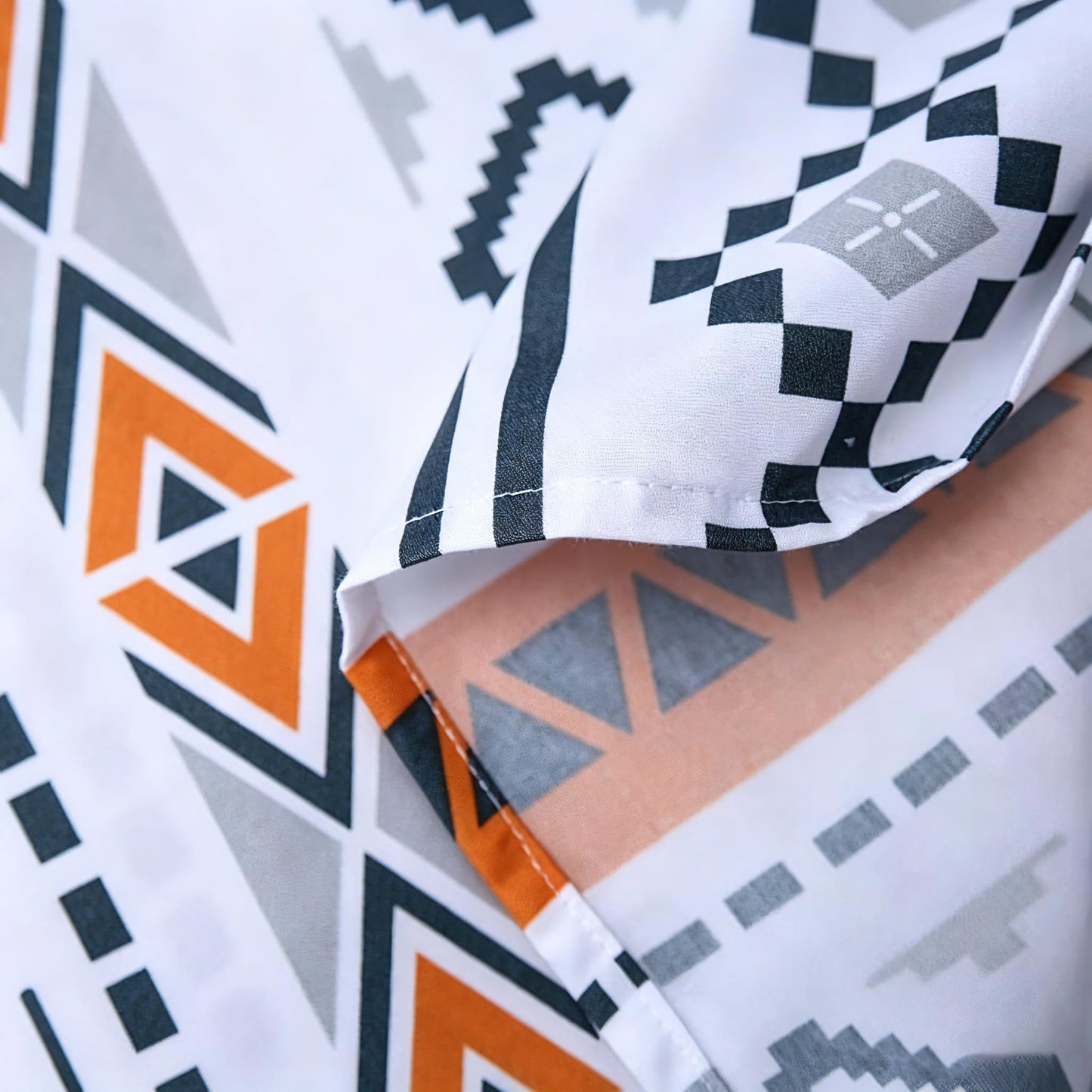 MAG 3 Pieces Colorful Boho Bed Sheet,Orange Boho Fitted Sheets Queen,with 1 Fitted Sheet and 2 Pillowcases,14 Inches Deep