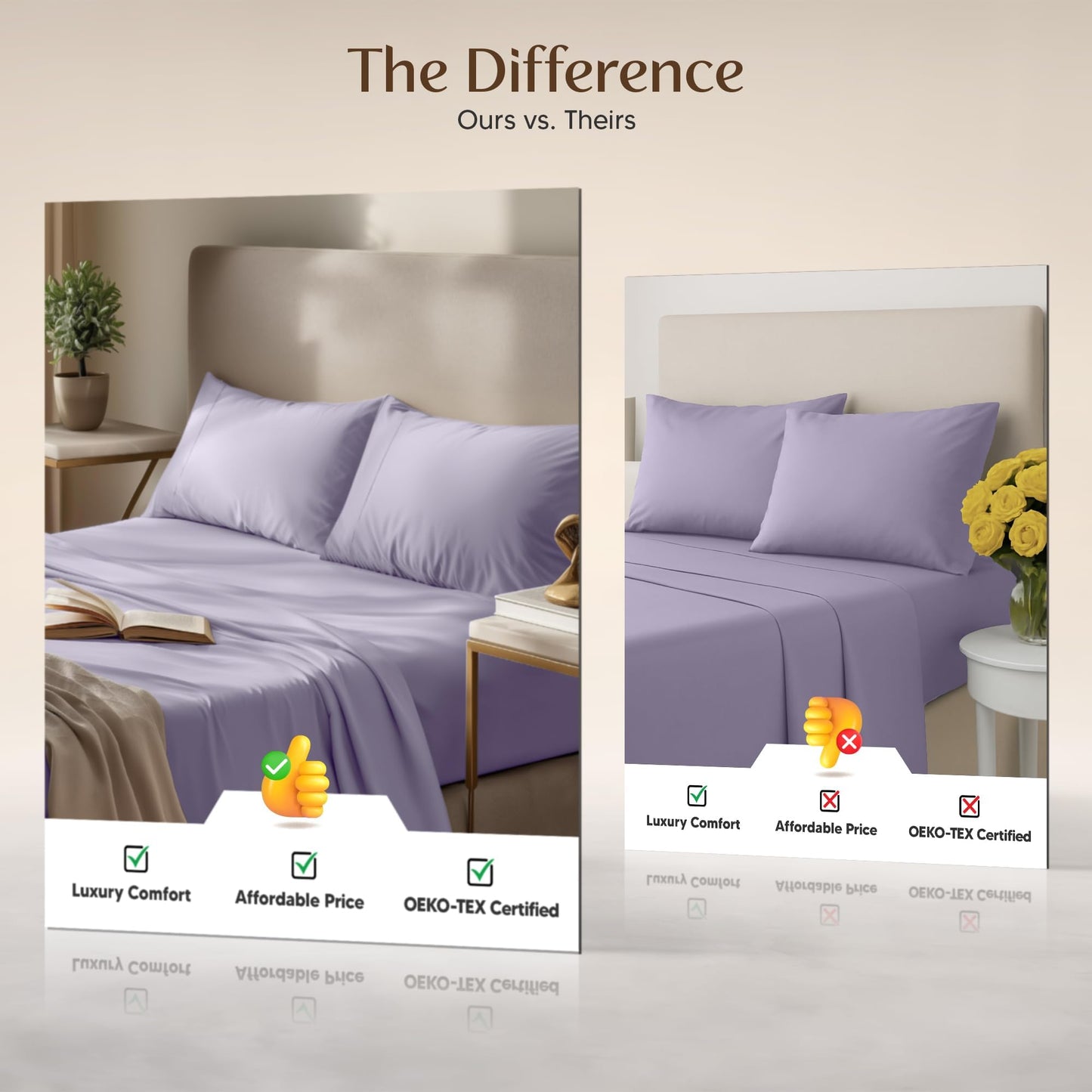 Utopia Bedding Twin Sheet Set – 3 Piece Bed Sheets for Twin Size Bed, Soft and Breathable Microfiber, Includes 1 Fitted Sheet, 1 Flat Sheet and 1 Pillowcase – Oeko Tex (Lavender)