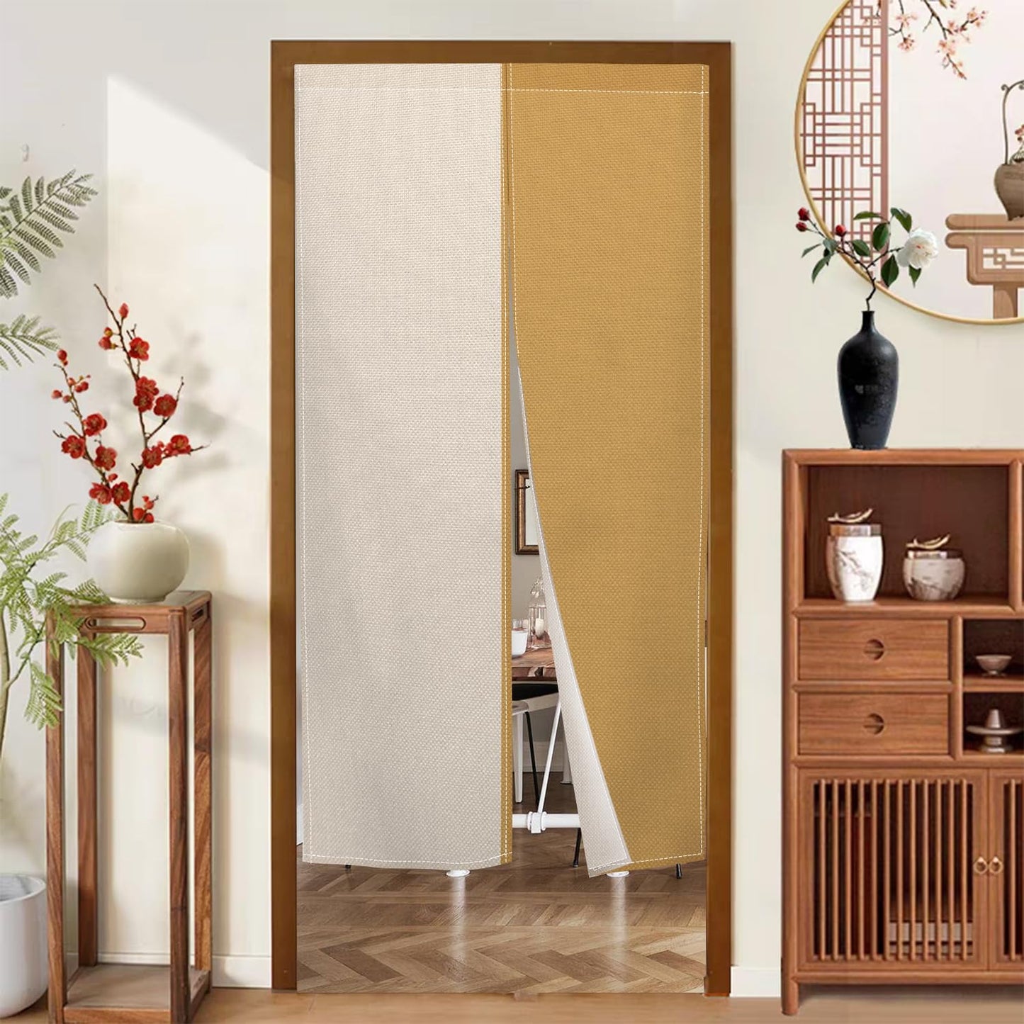 XMJJKUF Long Noren Japanese Doorway Curtain Japanese Window Treatment Feng Shui Door Curtain Tapestry Panel for Wall Hanging Room Privacy Divider Home Kitchen Decorations,33.5"x 70.9"