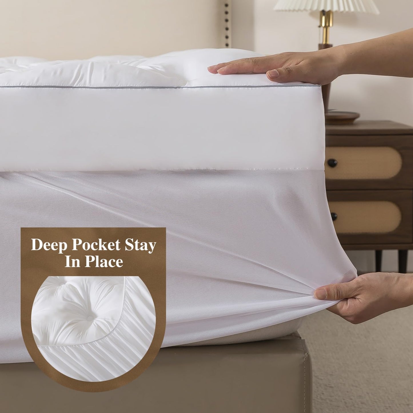 WhatsBedding 5 Inch Memory Foam Mattress Topper Queen Size, Supportive Fluffy Shredded Memory Foam Filled Pillow Top, Extra Soft Bed Topper with Deep Pocket, 60x80 in