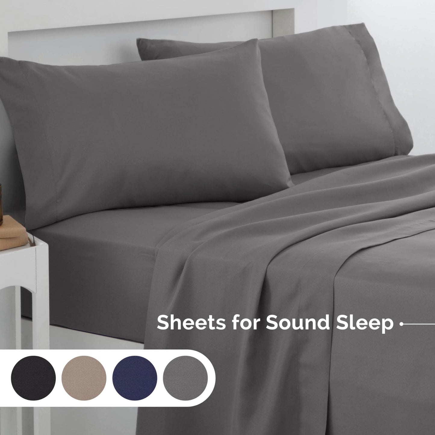 Martex Easy Living 3-Piece Microfiber Twin Sheet Set – Brushed Microfiber Sheets – Easy Care – Wrinkle Resistant – Durable Bed Sheets – Lightweight Bedding Set – Gray