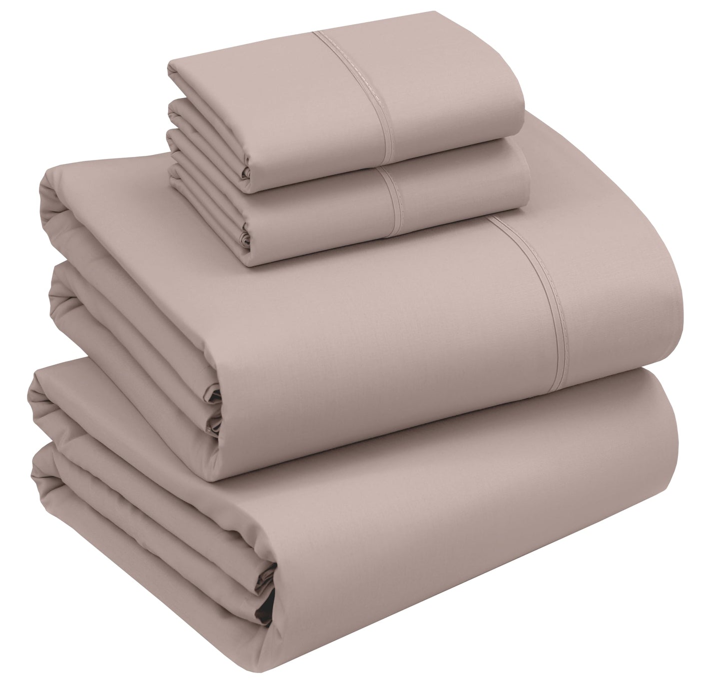 RUVANTI 100% Cotton Percale Sheets Full Size – Crisp Cooling Bed Sheets for Hot Sleepers, Deep Pocket 16”, Soft Breathable & Durable Hotel-Style 4 Piece Set, Warm Mocha