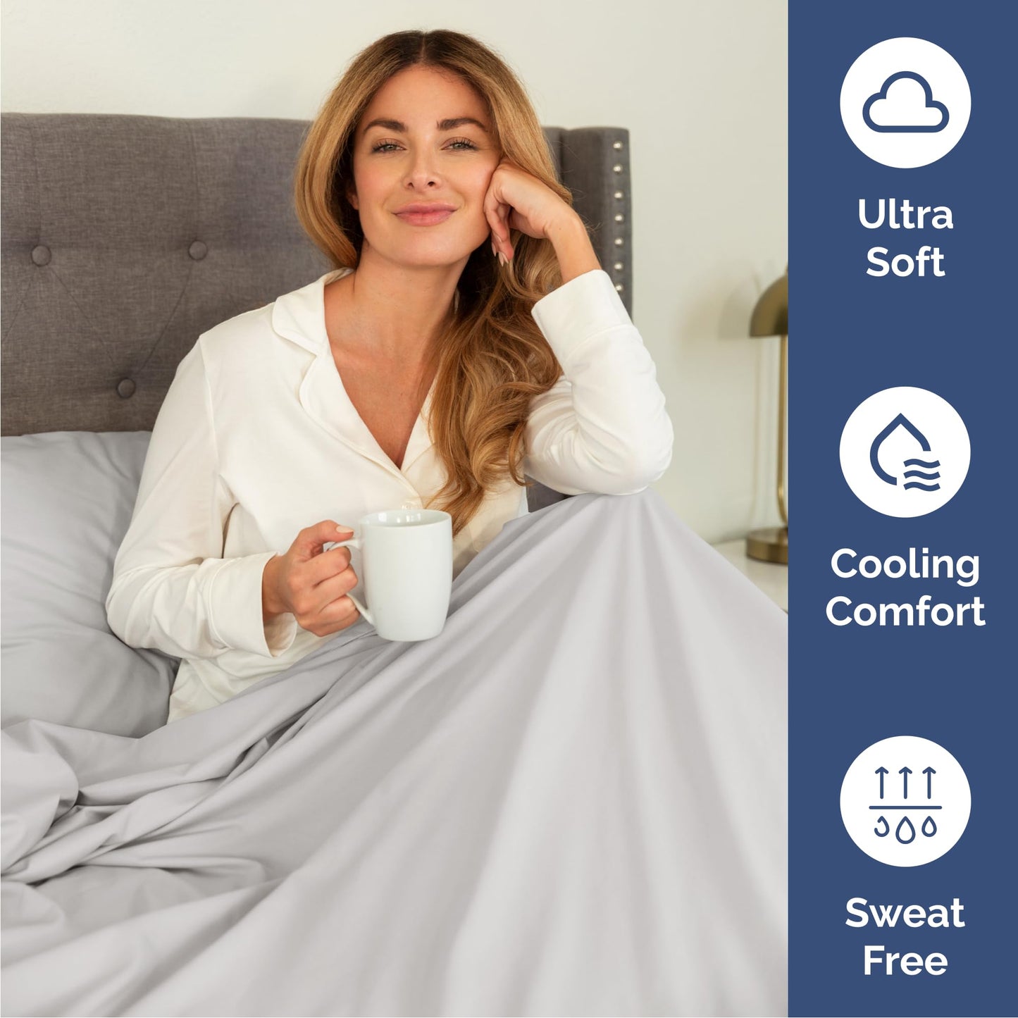 Queen Size 4 Piece Sheet Set - Comfy Breathable & Cooling Sheets - Hotel Luxury Bed Sheets for Women & Men - Deep Pockets, Easy-Fit, Soft and Wrinkle Free Sheets - French Grey Oeko-Tex Bed Sheet Set