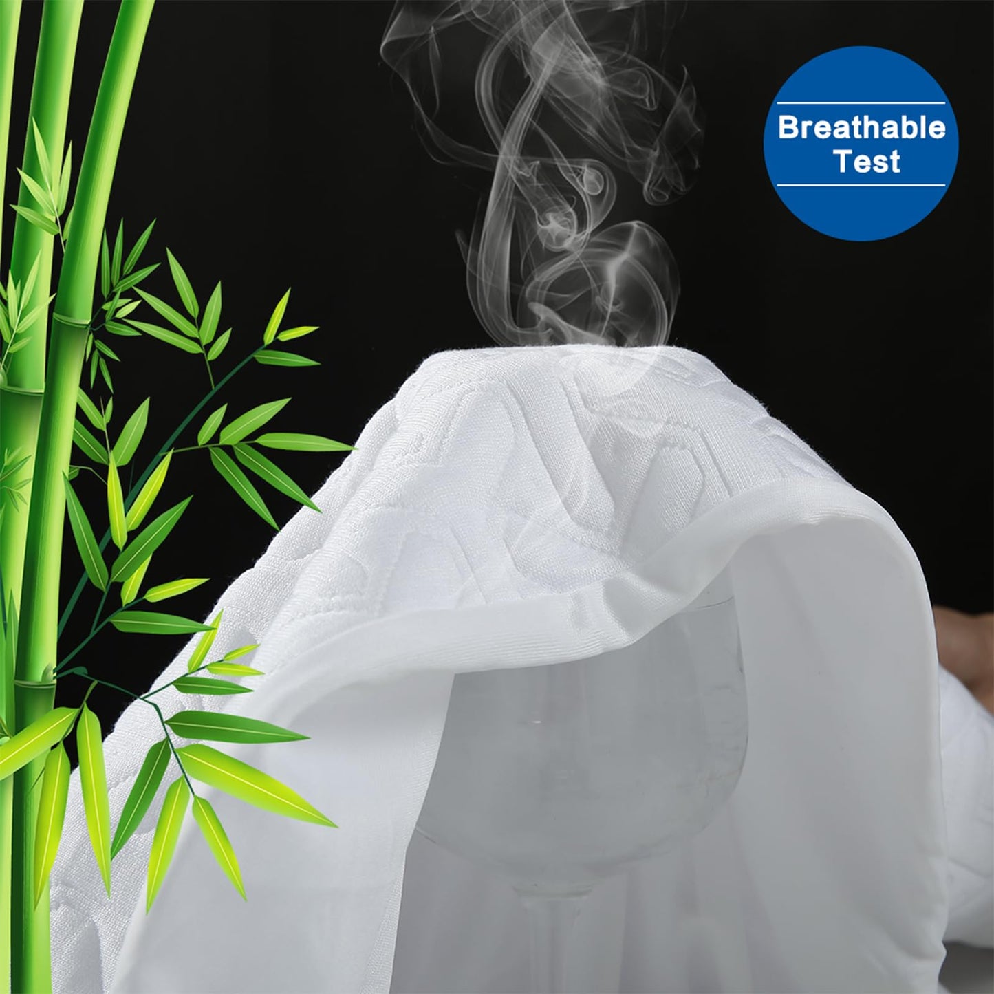 MERITLIFE Premium Waterproof King Size Mattress Protector Cooling 4D King Mattress Cover Breathable Deep Pocket Mattress Pad Machine Washable Noiseless Quiet (White,King 78"x80")