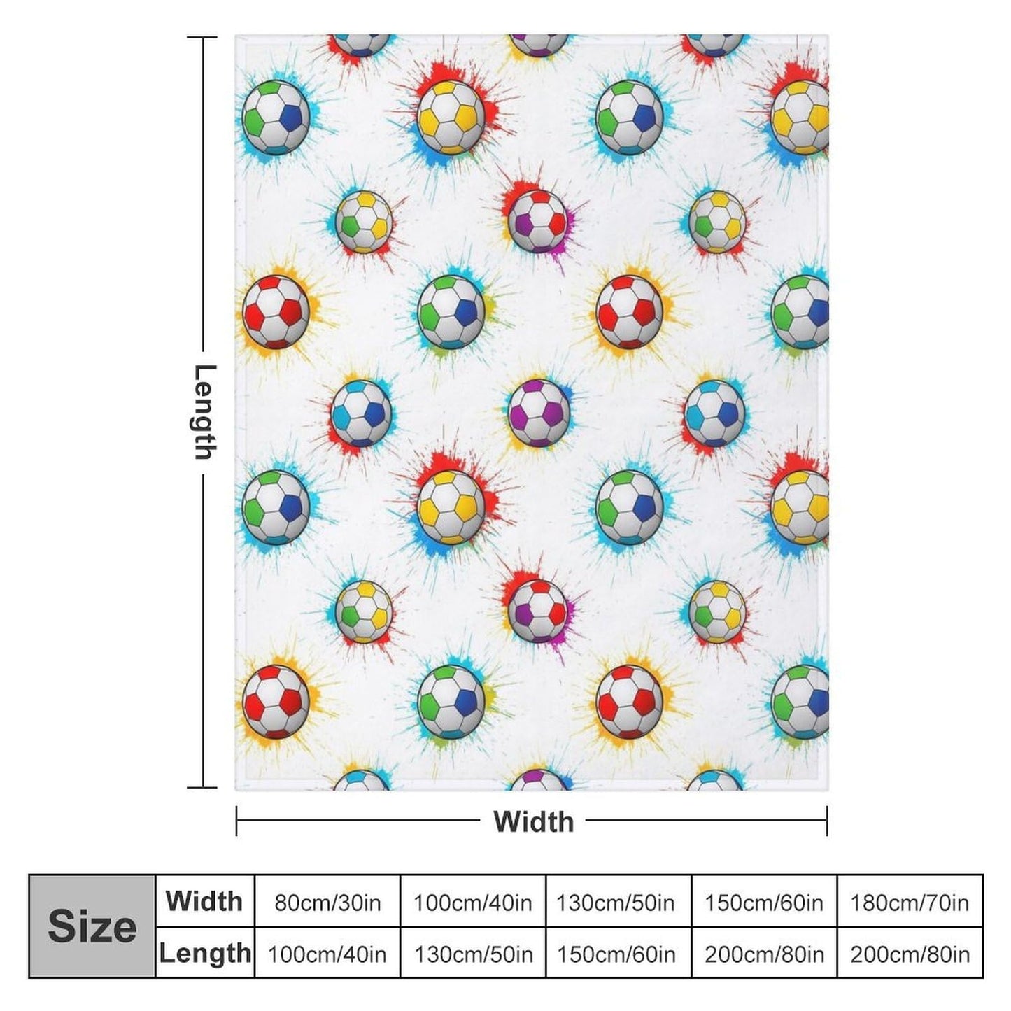 Soft Throw Blanket Cozy Warm Blanket for Bed, Sofa and Couch, Fashion Home Decor Bedspread Compatible with Soccer Splash