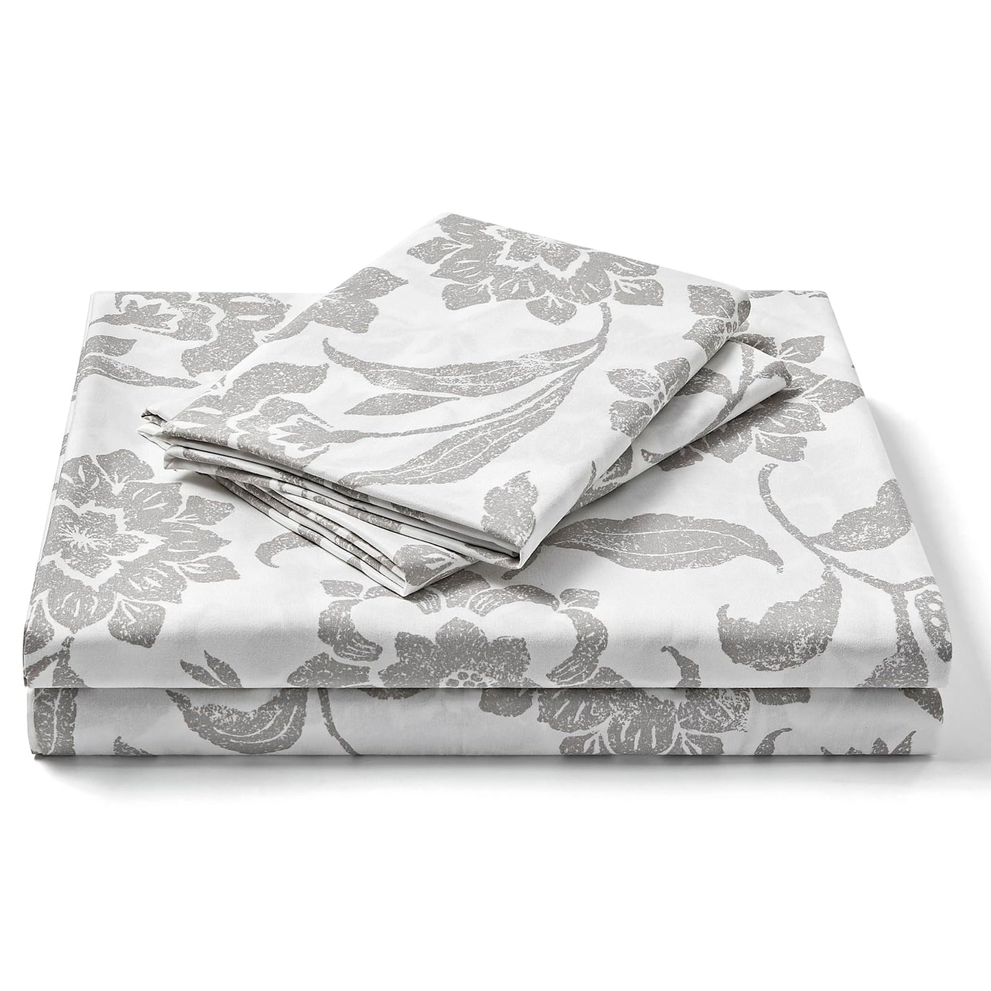 FreshCulture Floral Bed Sheets - Ultra Soft King Size Sheets Set - Brushed Microfiber Floral Sheets - Deep Pockets - Easy Care - Hotel Luxury 4 Piece Flower Printed Sheets King, Clay Garden