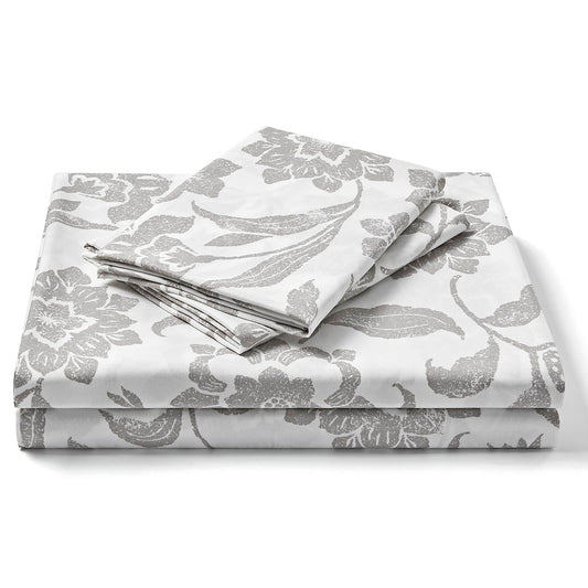 FreshCulture Floral Bed Sheets - Ultra Soft King Size Sheets Set - Brushed Microfiber Floral Sheets - Deep Pockets - Easy Care - Hotel Luxury 4 Piece Flower Printed Sheets King, Clay Garden