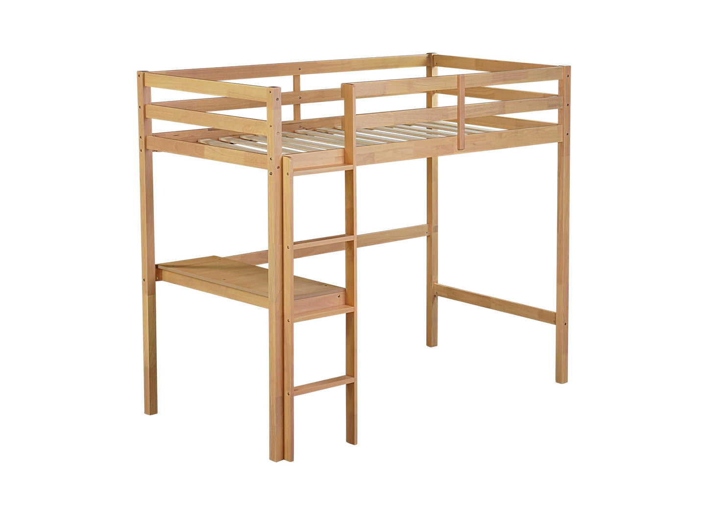 Bellemave Twin Loft Bed with Desk,Loft Bed for Kids, Boys, Girls,Wooden Loft Be Frame with Desk and Ladder, Natural