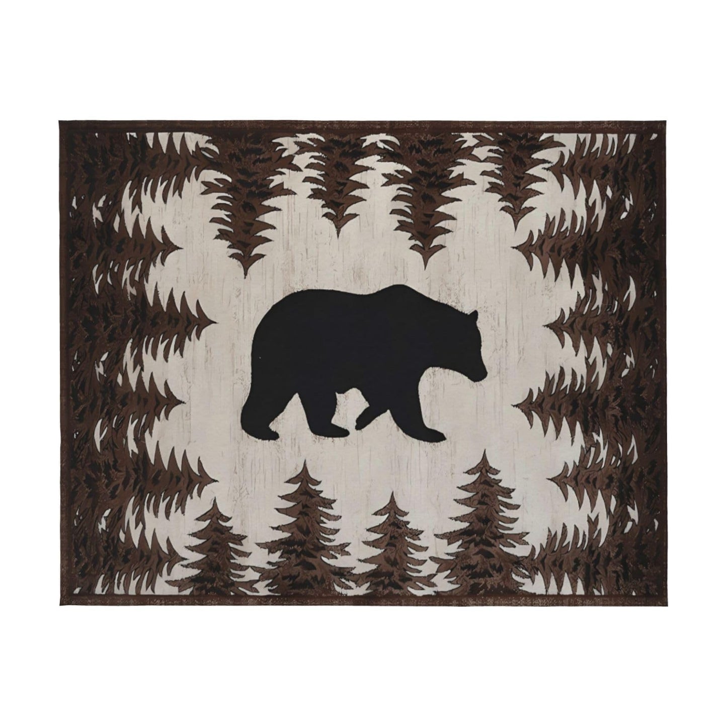 Jfniub Bear and Pines Blanket Throw Bedding Room Decor Flannel Blankets for Bedroom Living Rooms Warm All Season 50"X40"