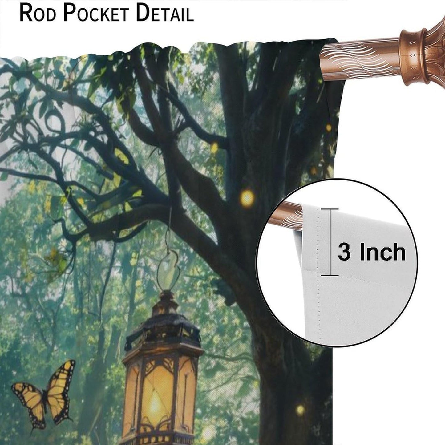 UFUH Fantasy Forest Curtains,Nature Spring Scenery Landscape Blackout Window Treatments for Bedroom Living Room,2 Panels Set Total Size 42 x 45 Inch