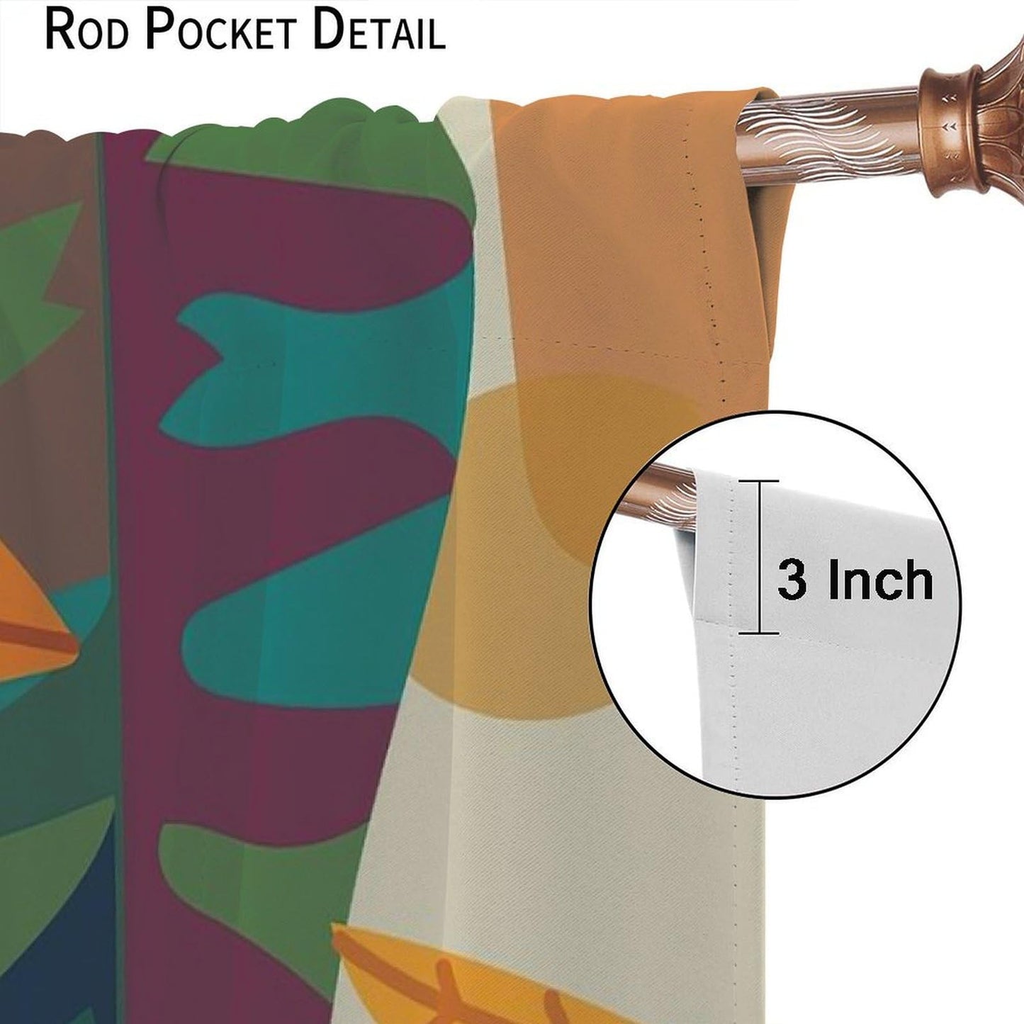 Nanacur Mid Century Leaves Flower Curtains, Boho Modern Abstract Tropical Leaf Floral Print Window Drapes, for Living Room Bedroom 42" W X 45" L (Decorative)