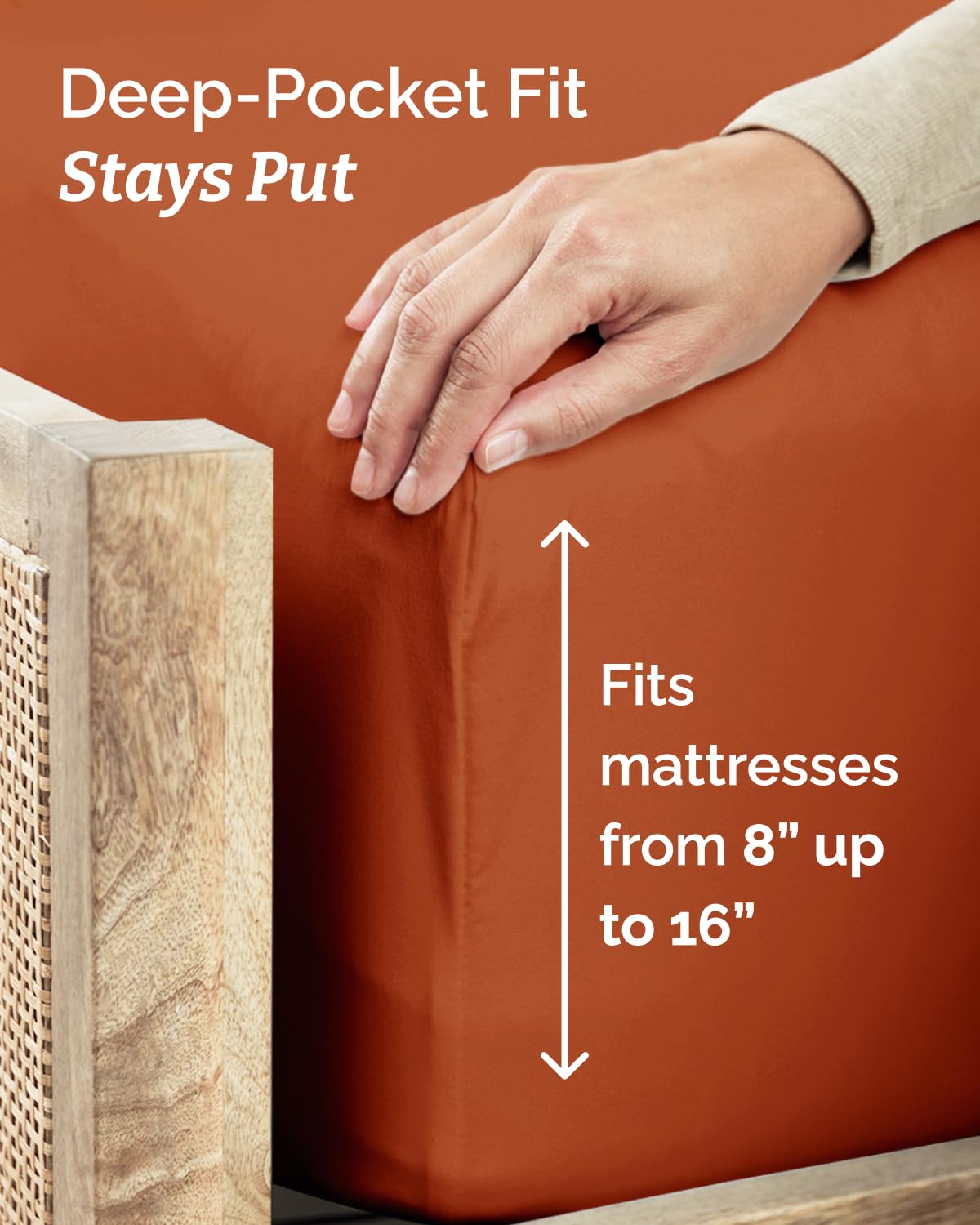 Twin Size 3 Piece Sheet Set - Comfy Breathable & Cooling Sheets - Hotel Luxury Bed Sheets for Women and Men - Deep Pockets, Easy-Fit, Soft and Wrinkle Free Sheets - Terracotta Oeko-Tex Bed Sheet Set