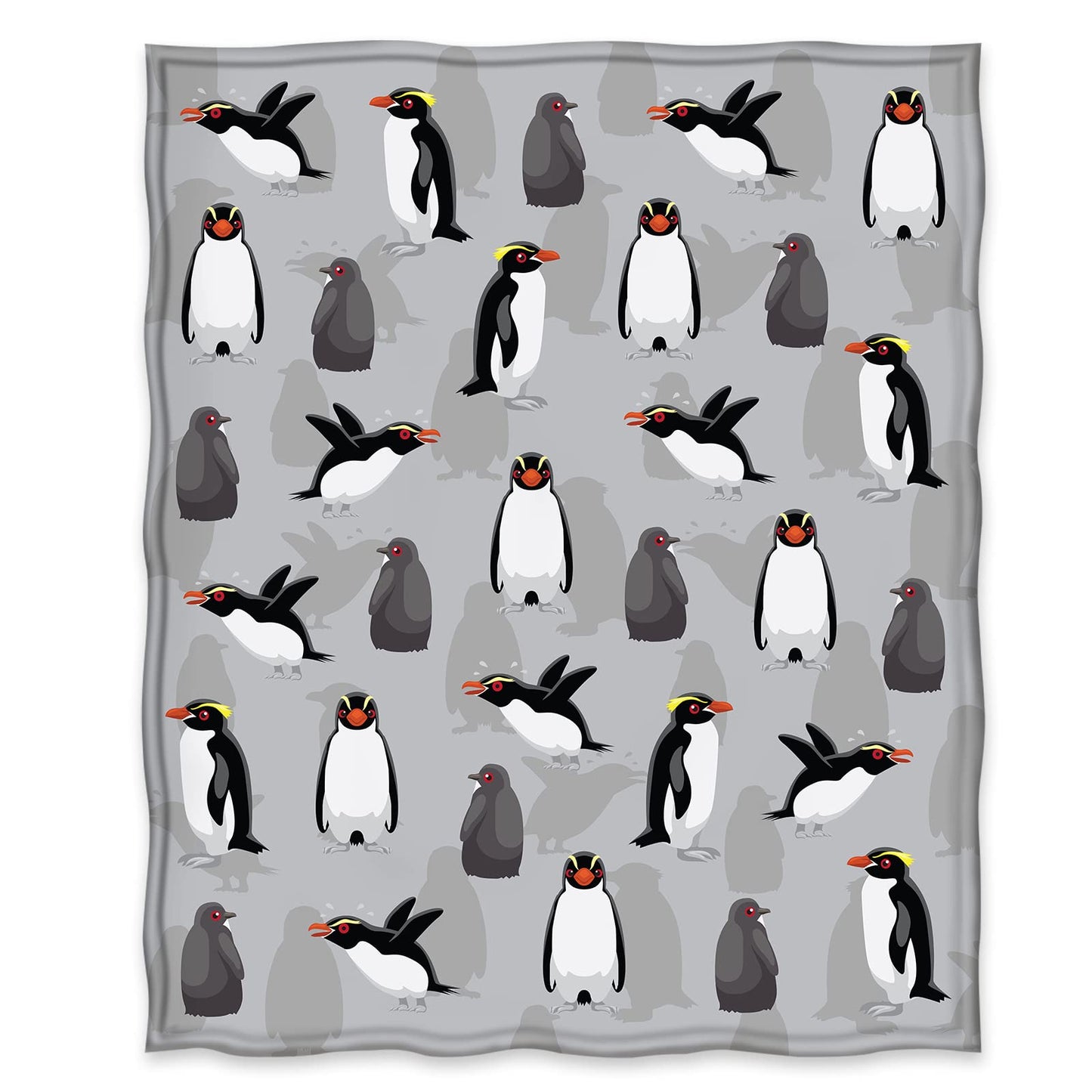 Jekeno Penguin Blanket Gifts for Women Men Couple Husband Wife Boyfriend Girlfriend Wedding Anniversary Birthday Christmas Girls Boys Teens Gift Antarctic Animals Throw Blanket Grey 50"x60"