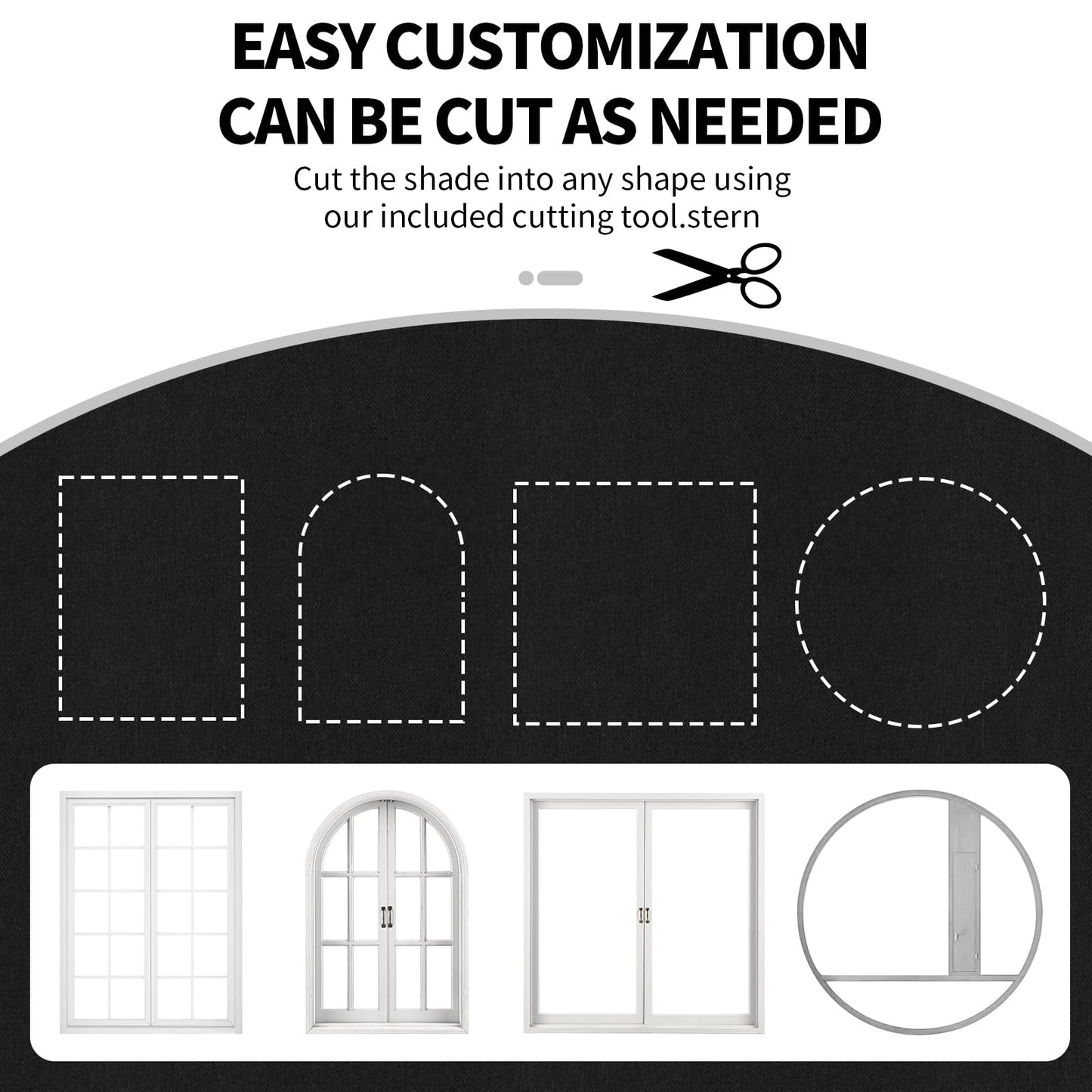 BKSAI Window Blackout Curtains Fabric Cotton-Linen Look for Travel RV Bedroom Black Out Window Cover no Drilling Portable Blackout Shades Night Shift Friendly Cuttable 57X39 inch