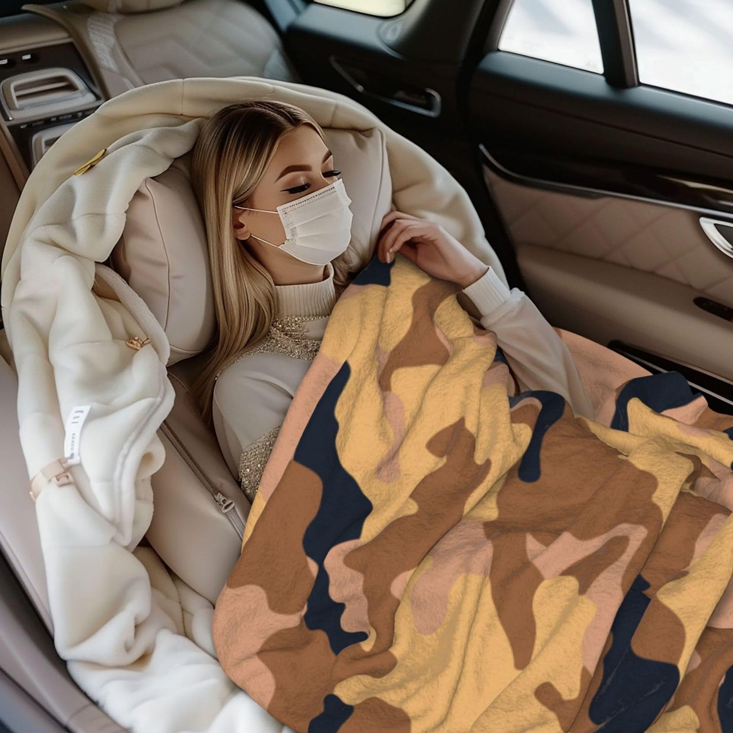 Perinsto Military Camo Throw Blanket Ultra Soft Warm All Season Camouflage Decorative Fleece Blankets for Bed Chair Car Sofa Couch Bedroom 60"X50"