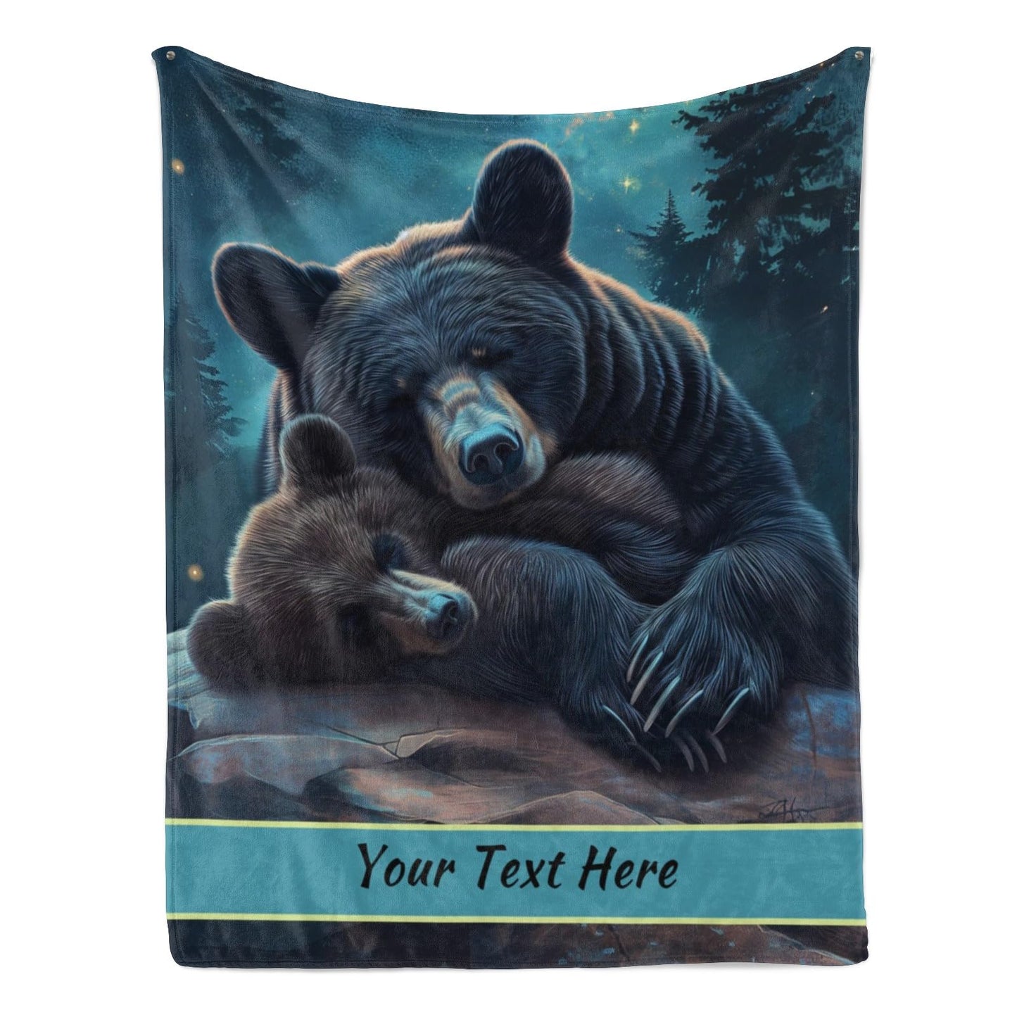 Custom Bear Blanket, Personalized Throw Blanket for Kids Girls, Fuzzy Soft Blanket Microfiber, 30" x 40"