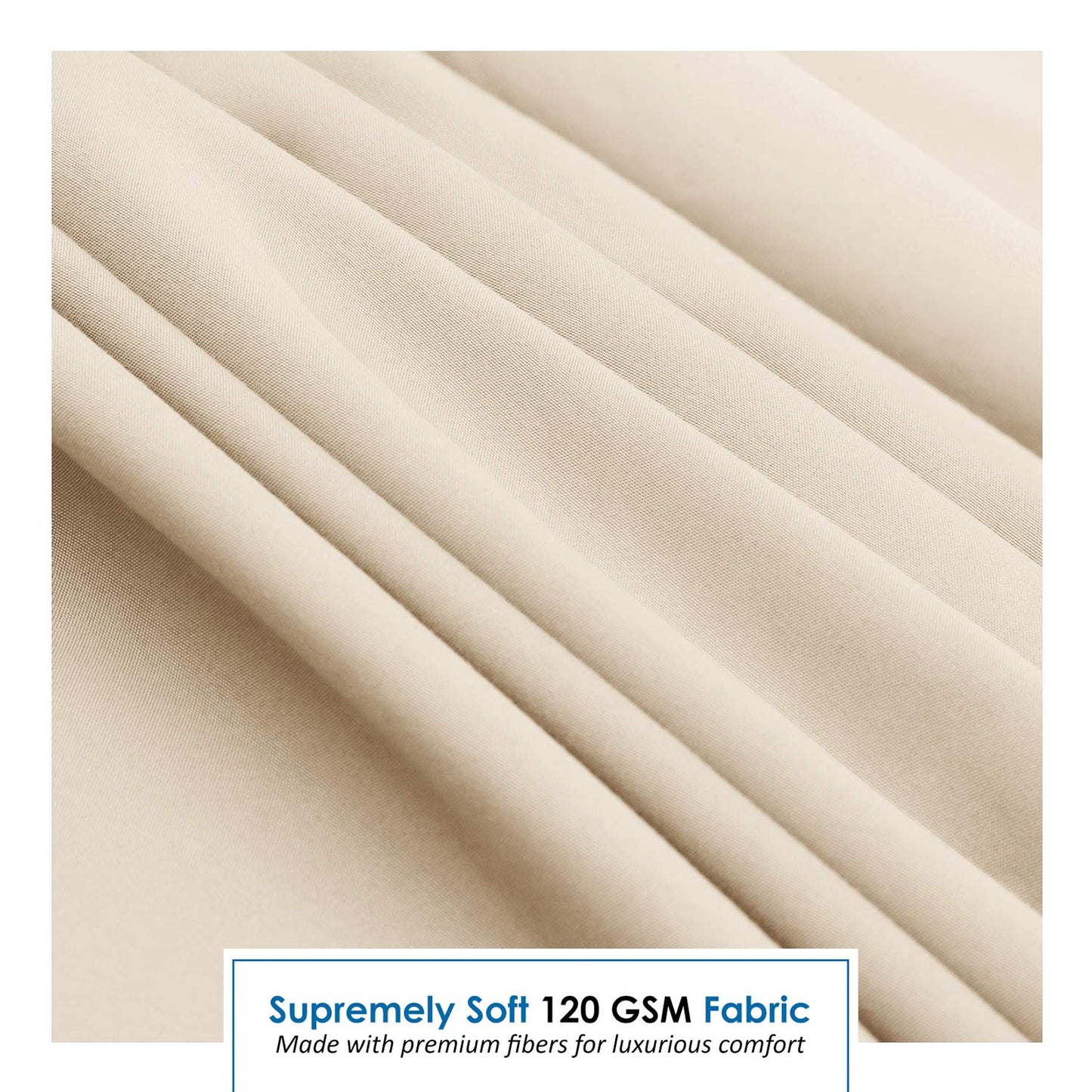 Nestl Beige Cream Short Queen Sheets for RV, Hotel Luxury RV Queen Sheets Set, 4 Piece Fitted Bed Sheet Set and Pillowcases, Super Soft, Wrinkle-Free, and Breathable Camper Bedding