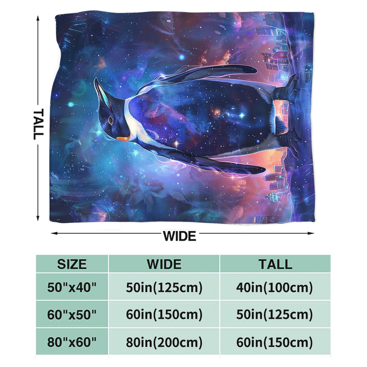 Tijuboni Penguin Throw Blanket Penguin Gifts for Girls Boys Women Men Kids Adults Soft Flannel Fleece Blanket for Couch Sofa Bed Home Decor 40"x50"