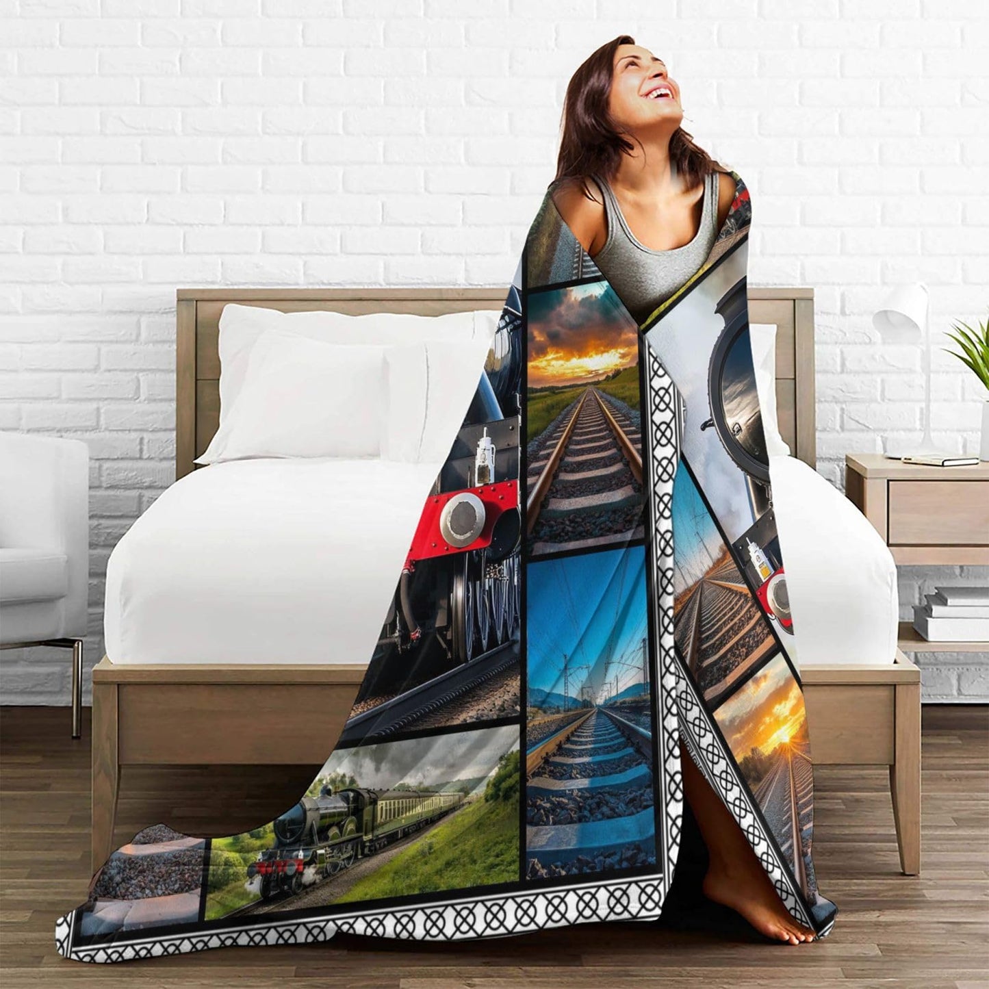 Lovira Train Throw Blanket Train Throw Blankets Gifts for Couch Sofa Stuff Decor Soft Cozy Fleece Plush Flannel for Lover Men Women Boys Girls 40"x50"