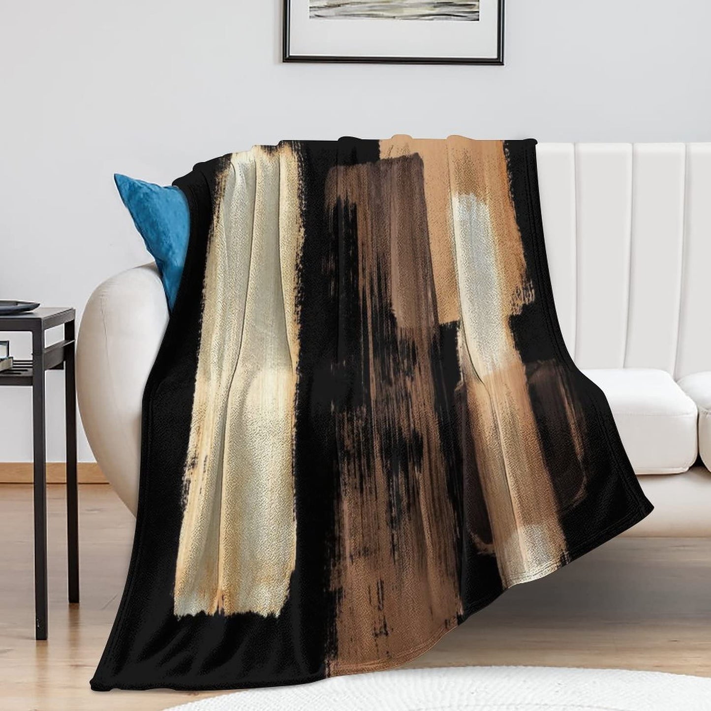 Black Brown Flannel Fleece Throw Blankets 50"X40" Lightweight Fluffy Winter Fall Blanket Cozy Soft Fuzzy Plush Home Decor for Couch Bed Sofa Bedroom Living Room Travel