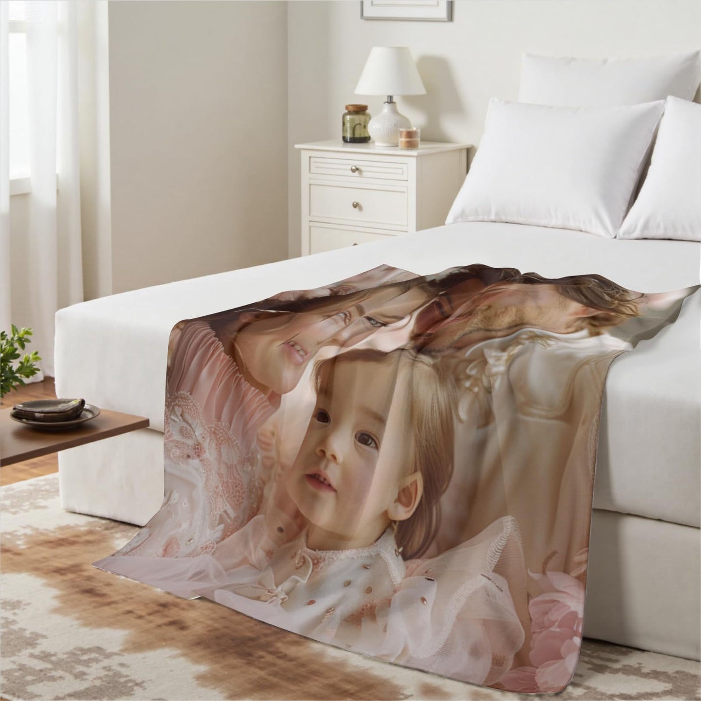 Custom Blankets with Picture 50 x 60 Inch Personalized Photos Fleece Throw Blanket Anniversary Birthday Gifts Soft Warm Customized Blankets for Holiday, Adult, Boyfriend, Girlfriend