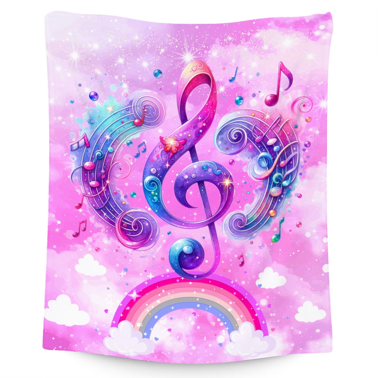 Gifts for Music Lovers, Music Blanket for Girls Women, Kids Comfy Flannel Throw for Sofa Home Decor, 40"x50"