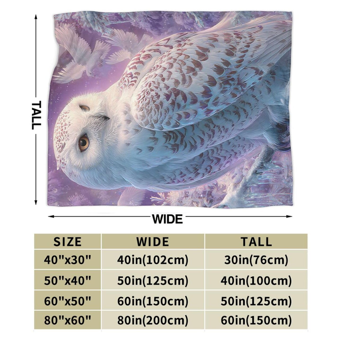 Owl Blanket Inspiring Owls Animal Blankets Fleece Plush Flannel Super Soft Cozy Fuzzy Warm Lightweight Stuff Owl Decor Gifts for Boys Girls Kids Adults Men Women 40" x 50"