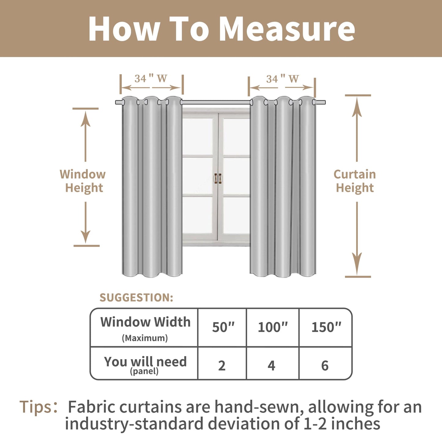 LAMIT Linen Semi Sheer Curtains 63 Inch Length 2 Panels, Light Filtering Neutral Window Bedroom Curtains Farmhouse Boho Bronze Grommet Drapes for Living Room/Dining Room, Cream, 34 x 63 Inch