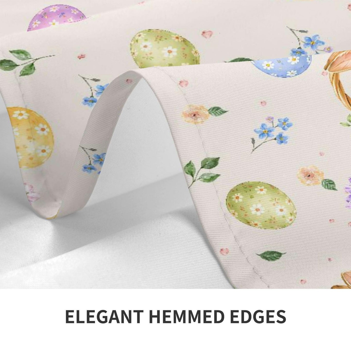 mutakin Easter Eggs Tablecloth Bunny Egg Rectangle Table Cloth Washable Table Cover Waterproof for Decoration Kitchen Dining Room 60x90 Inch