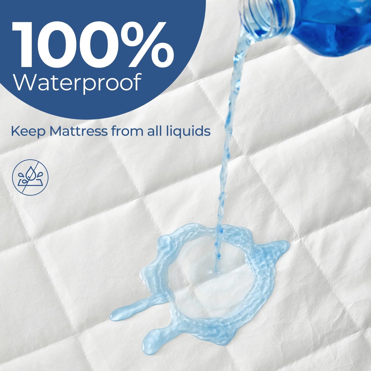 EXRUBY Queen Waterproof Mattress Protector - 100GSM Quilted Mattress Pad with Diamond Pattern - 8-20" Extra Deep Pocket Fitted Cover - Breathable& Noiseless