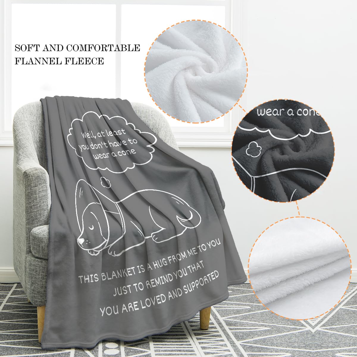 Jekeno Get Well Gifts for Women/Men Rehabilitation Consolation Blanket Inspirational Encouragement Healing Condolence Gift Throw Blanket for Kids Girls Boys Mom Wife Friends 50"x60"