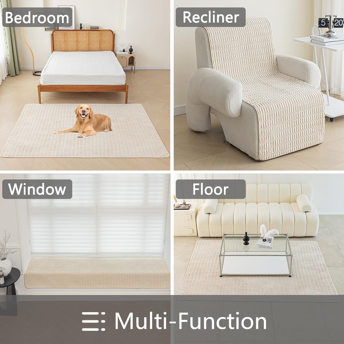 Muamar Dog Bed Cover Sofa Protector,Anti Slip Waterproof Sofa Covers for Living Room Couch Covers,Sofa Mat,Seat Cover,Dog Mat,Pet Pad for Furniture 1 Piece (30x70 inch, Cream White)