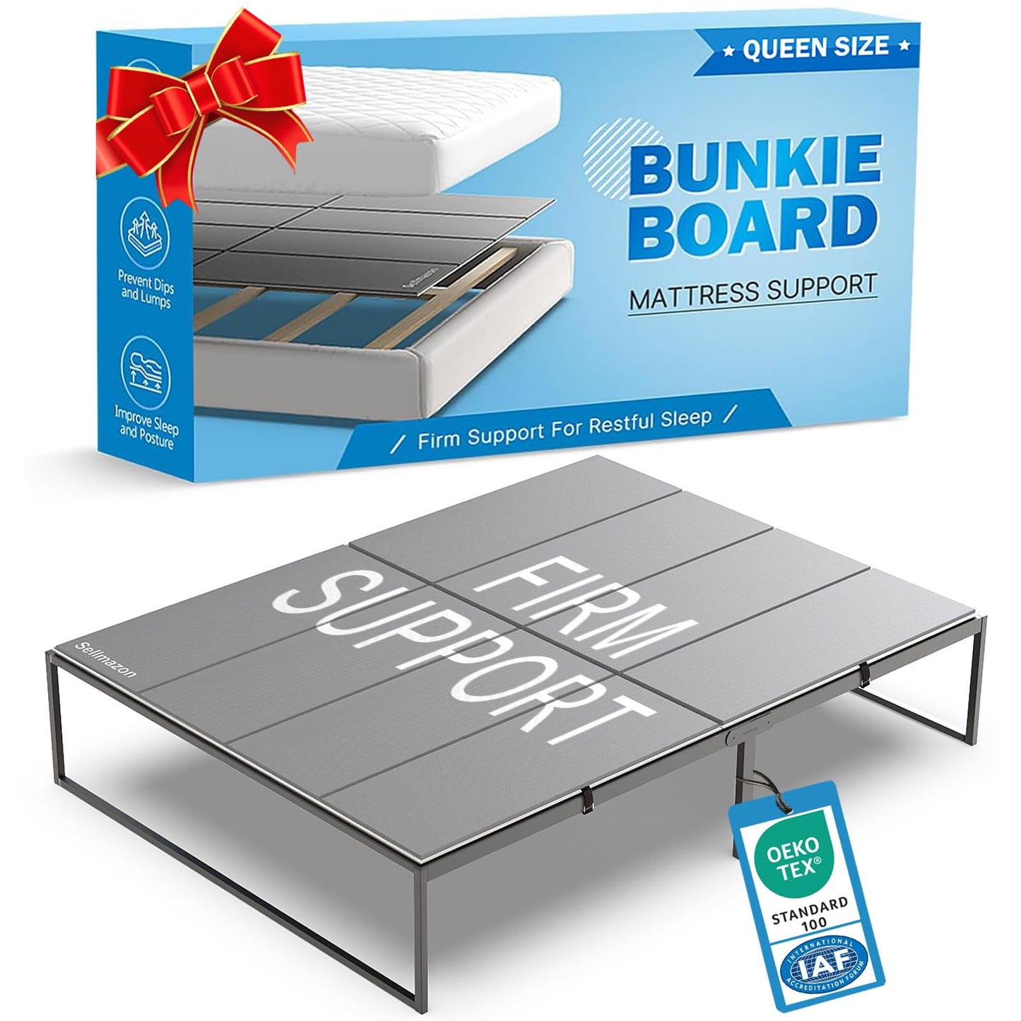 Sellmazon Bunkie Board Queen Size (60x80''), Heavy Duty Bed Boards for Frame, Sleeper Sofa Support Board to Stop Sagging Mattress, Breathable, Noise Minimizing, Moisture Resistant