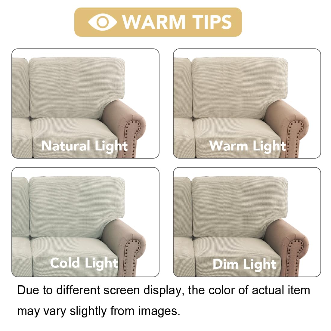 H.VERSAILTEX Multi-Pieces Sofa Covers Stretch Couch Covers Form Fitted Seats and Back Cushions Covers (3 Seat Covers Plus 3 Back Cusion Covers, Bonus 2 Armrest Covers), Island Fossi