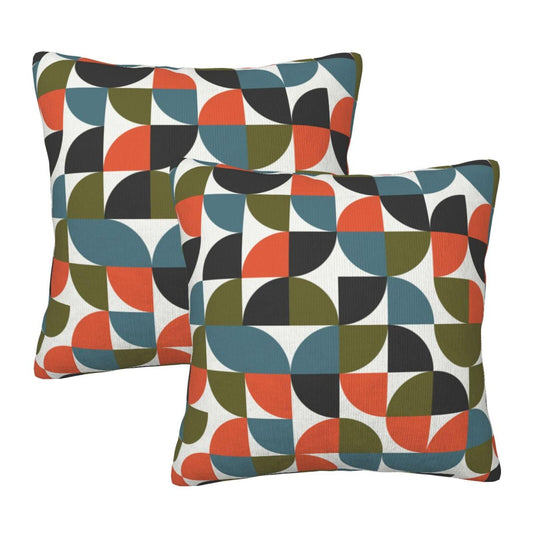 aipoase Mid Century Throw Pillow Covers 18 X 18 Inch Set of 2 Pillow Cases Decoration Cushion Cover for Sofa Bedroom Living Room Outdoor