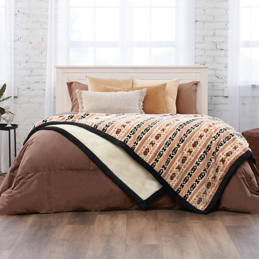 Northwest Ashford Home Cozy Ultimate Plush Throw Blanket, Chimayo Stripe King Size 108 x 90 inches