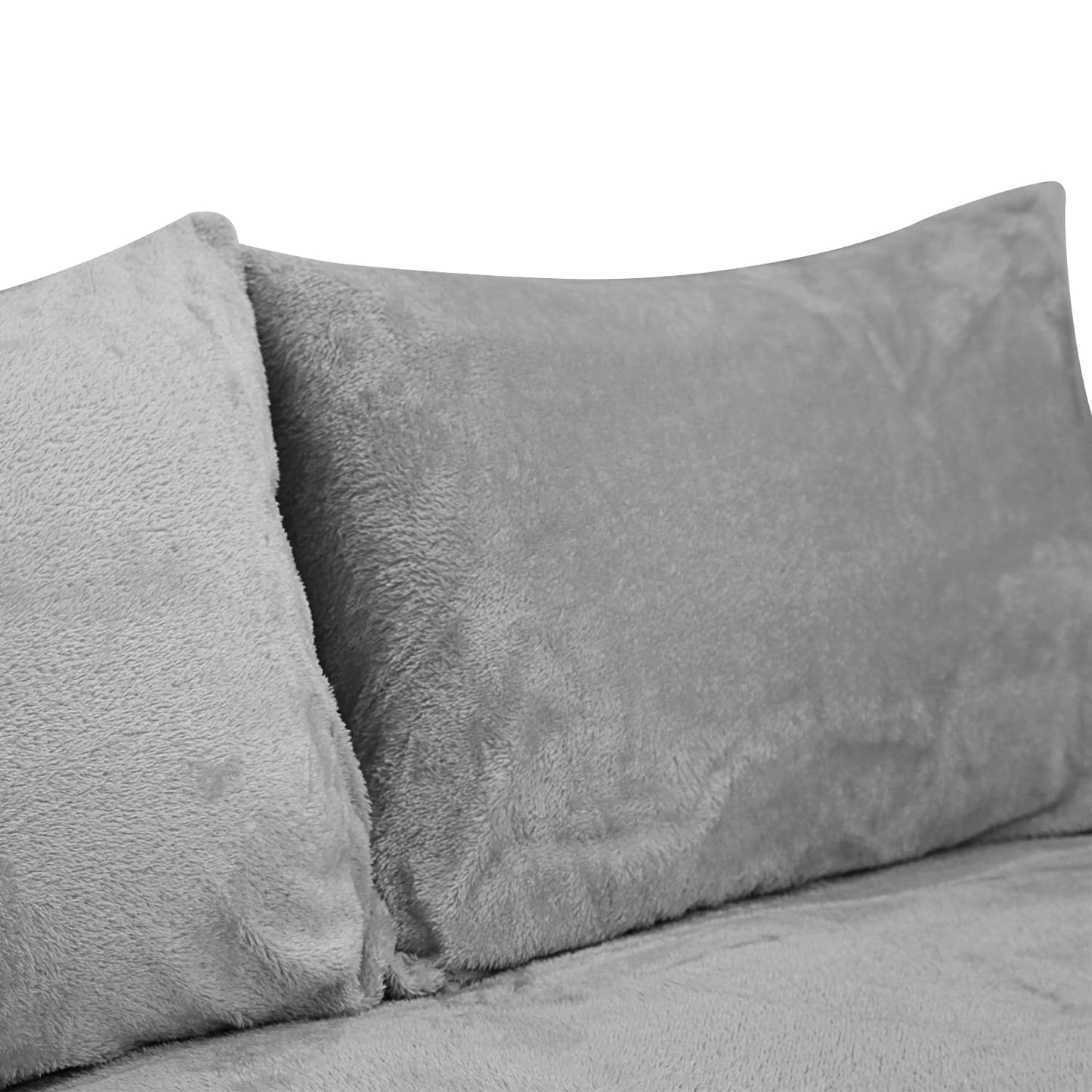 Ramesses Fluffy Teddy Fleece Full Fitted Sheet- 1 Deep Pocket Furry Fleece Fitted Sheet and 2 Piece Ultra Soft Standard Size Pillowcases (Ash Grey, Full)