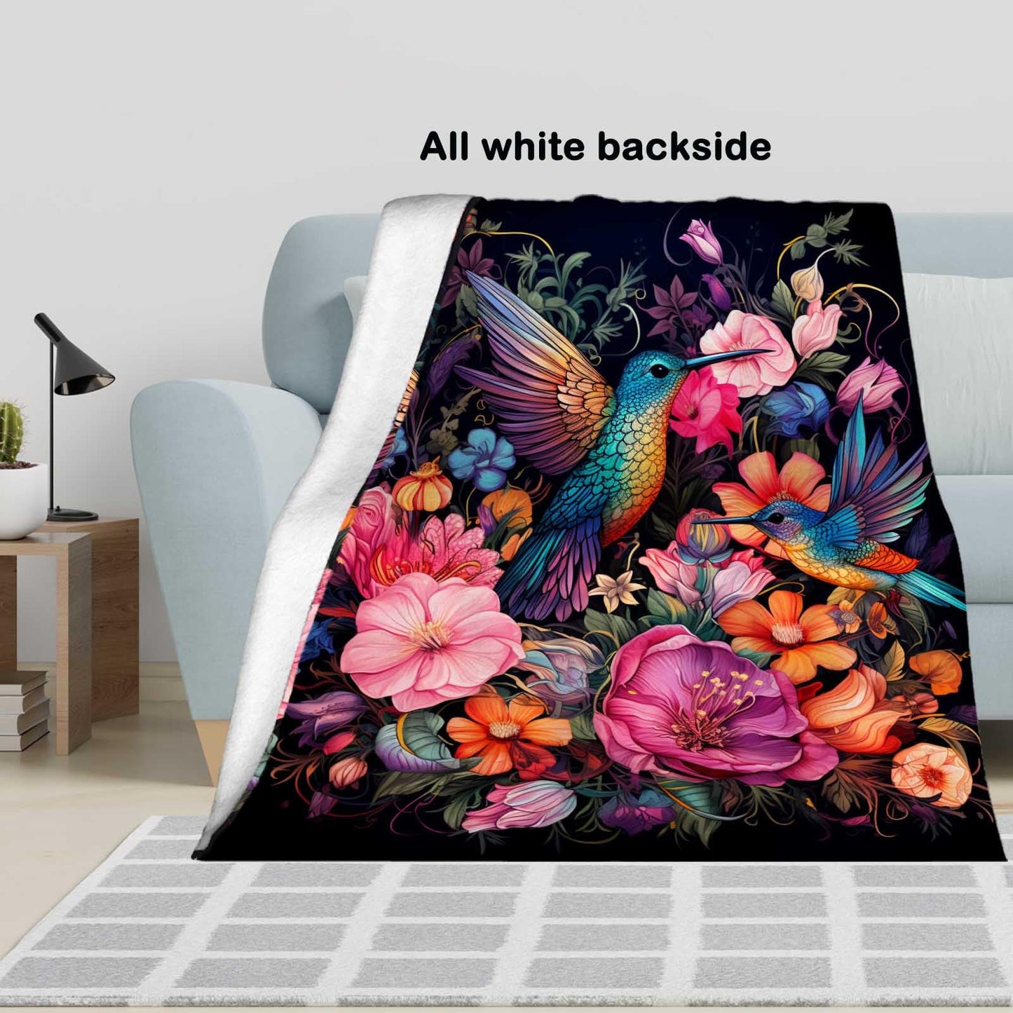 FexNuvko Hummingbird Throw Blanket for Couch Sofa Bed, Soft Bird Blanket Throw Gifts for Men Women, 40x50 inches, Lightweight Plush Fleece Home Decor, No-Pilling