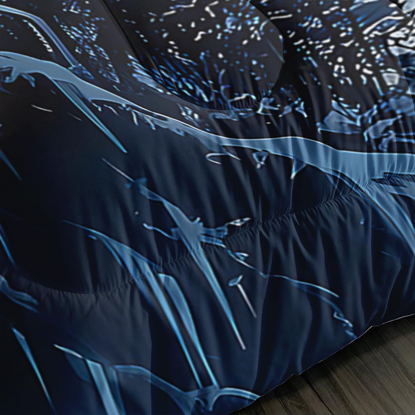 UEVBF Wild Animal Themed Wolf Comforter Set Queen Size,Blue Dream Catcher Snow Scene Bedding Sets for Kids Boys Girls Teens Room Decor,Western Comforter Set with 2 Pillowcases.