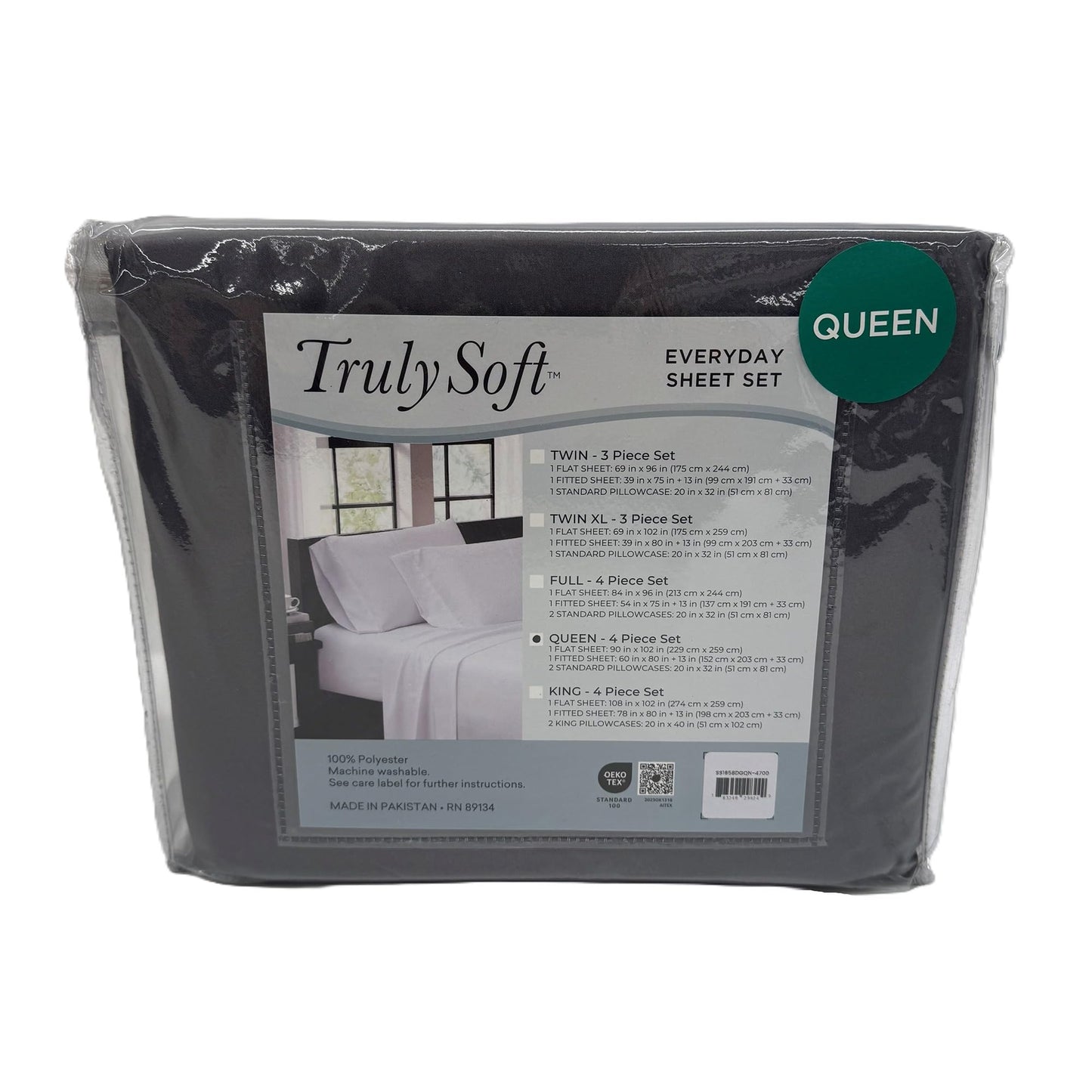 TRULY SOFT Everyday Sheet Set White Polyester 4-Piece King Sheet Set, Solid Color Themed, Adult Bedding, Oeko-TEX Certified
